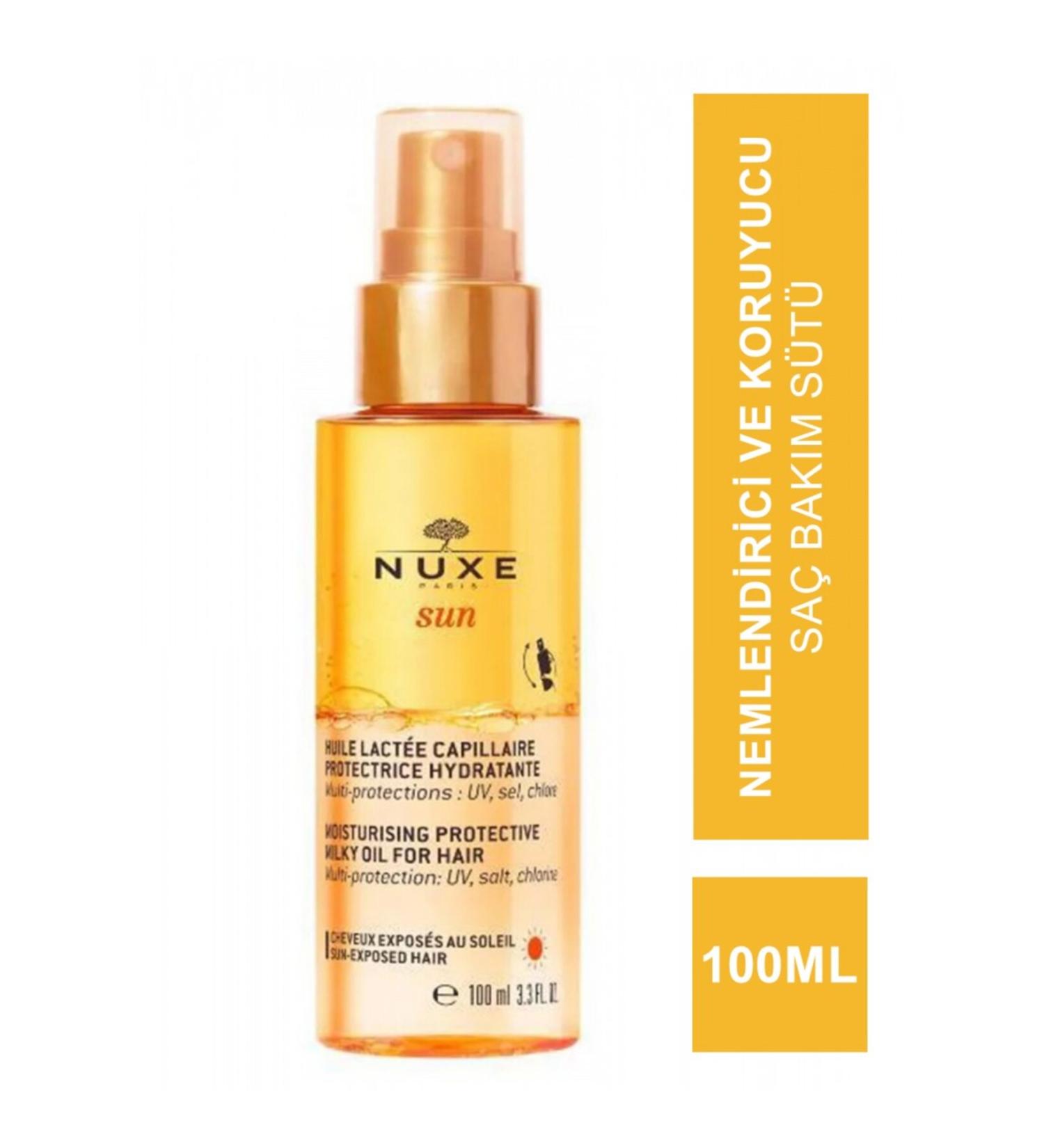 Nuxe Sun Moisturizing Protective Milky Oil For Hair - Hair Color Protecting Moisturizing Care Oil 100ml - Buy Online on GoSupps.com
