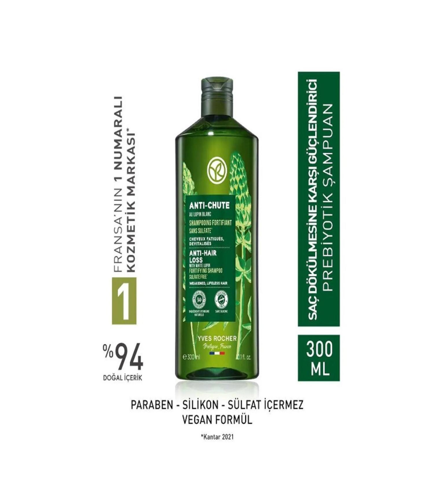 Yves Rocher Prebiotic Shampoo - Anti-Hair Loss / Anti-Chute Herbal protection against hair loss 300 ml - Buy Online on GoSupps.com