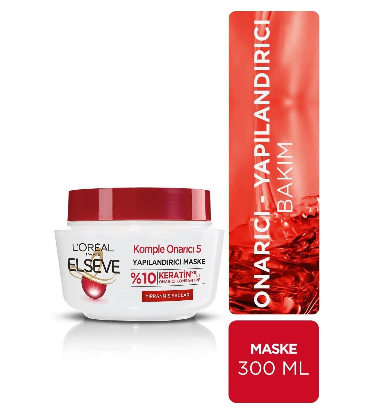 Elseve Complete Repair Nourishing 5 Constructing Mask Containing Keratinxs for Damaged Hair 300 Ml - Buy Online on GoSupps.com