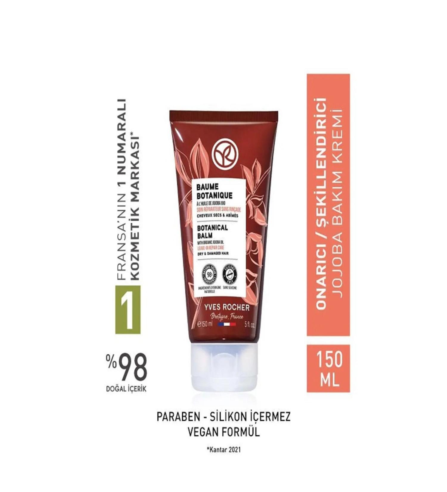 Yves Rocher Jojoba Care Cream - Repairing / Styling / Prebiotic Organic Jojoba Oil and Agave 150 ml - Buy Online on GoSupps.com