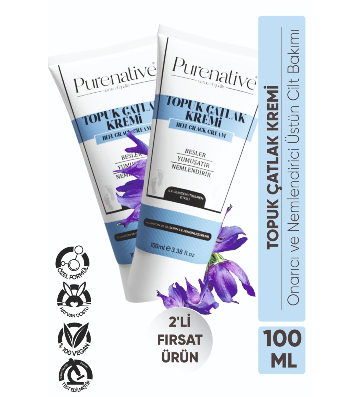 PURENATIVE Dual Moisturizing and Crack Preventing Repair Heel Care Cream