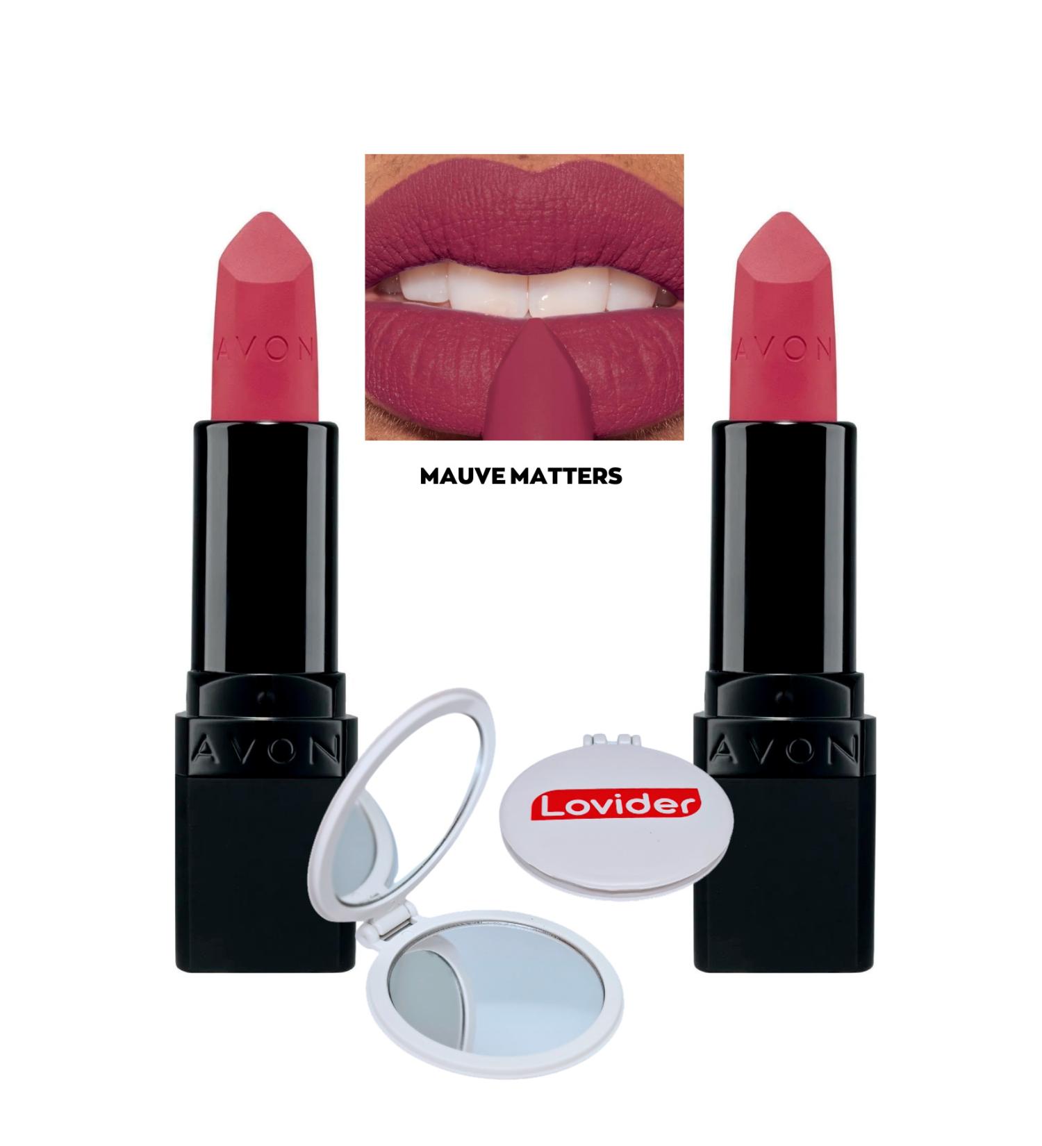 Avon Ultra Matte Lipstick Mauve Matters 2 Pack + Lovider Pocket Mirror - Buy Online on GoSupps.com
