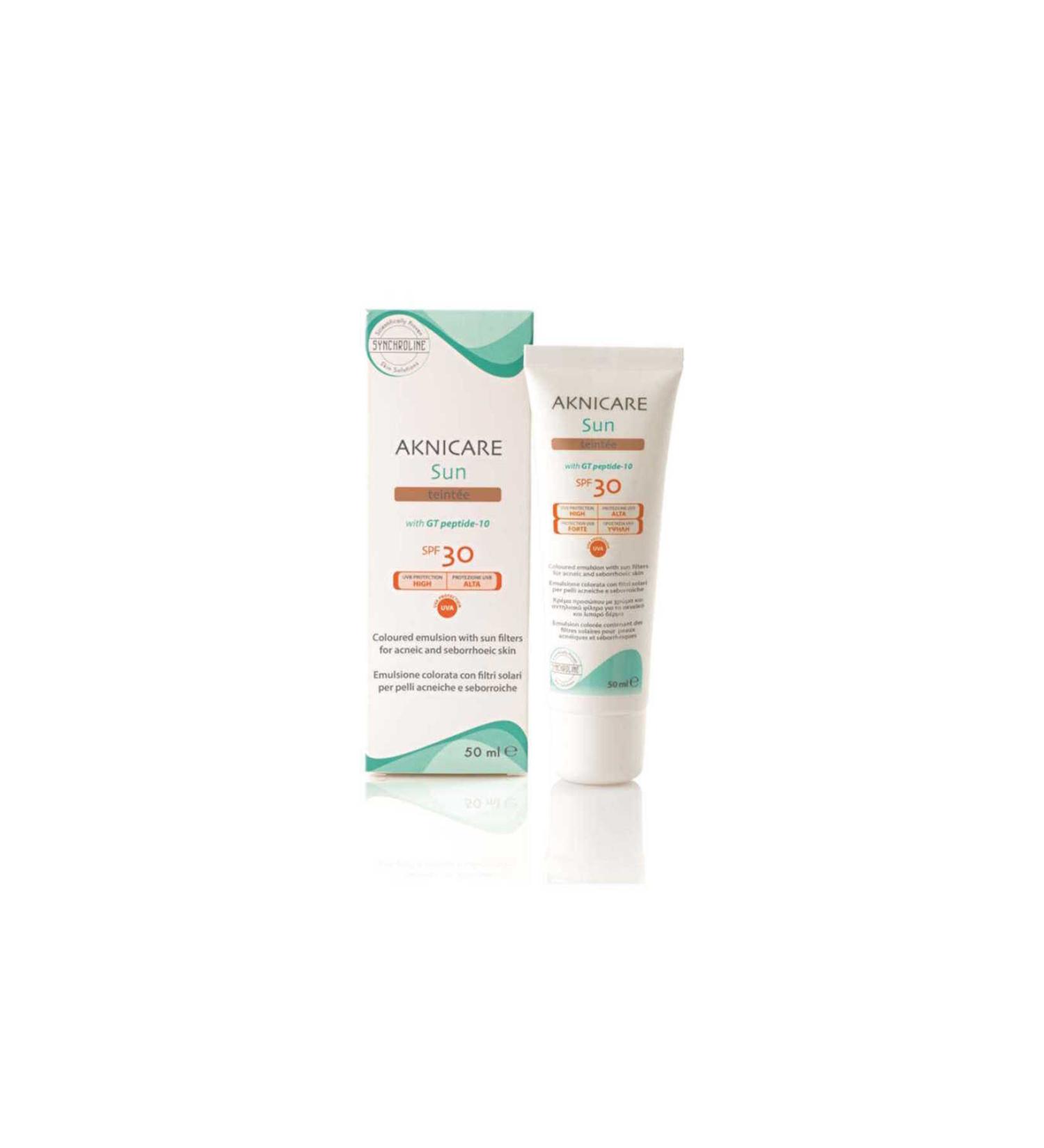 SYNCHROLINE Aknicare Sun Tinted Sunscreen Cream SPF30 50ml Teinte