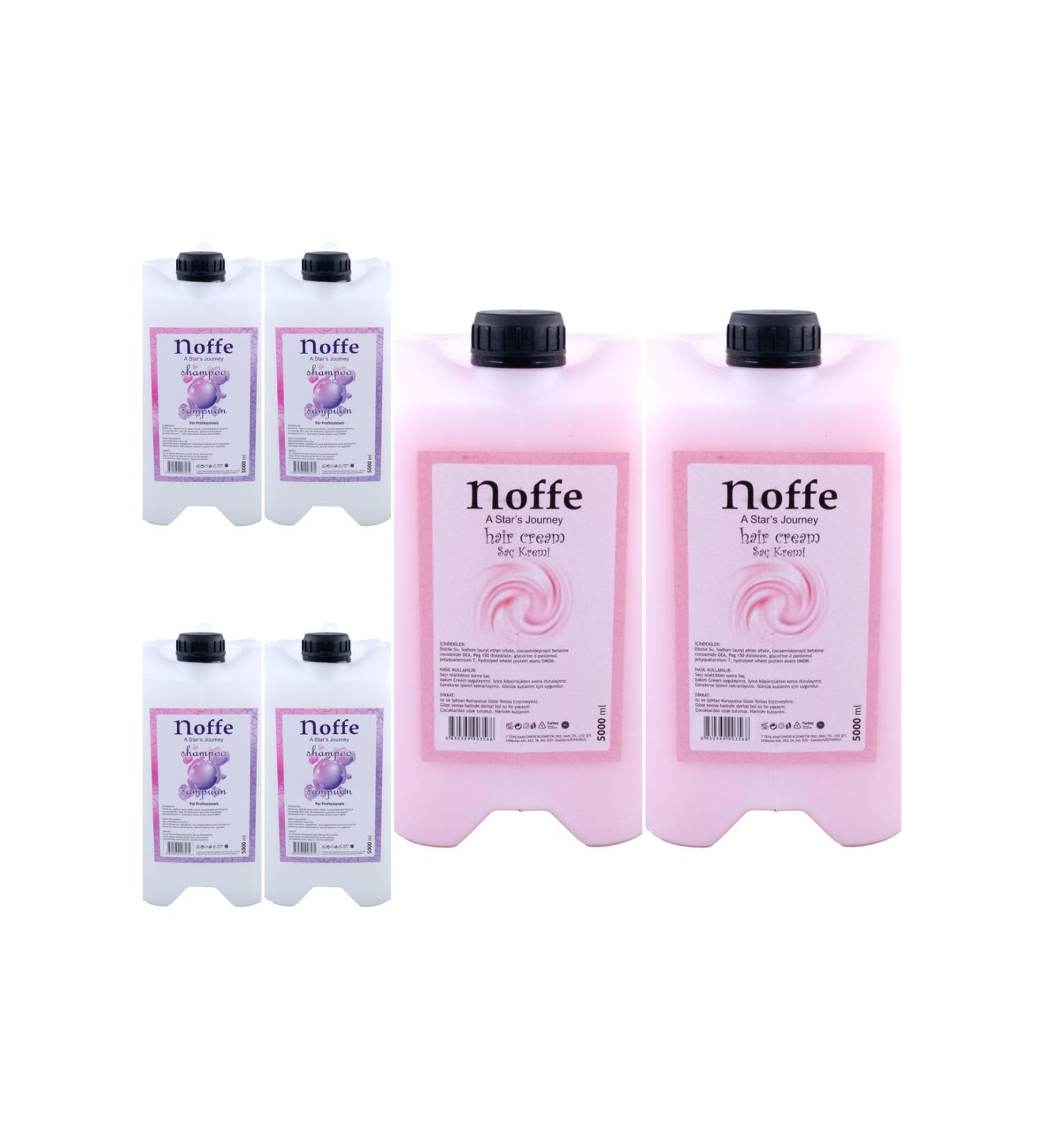 noffe Shampoo 5000ml (5LT) X4 Pieces Hair Conditioner 5000ml (5LT) X2 Pieces