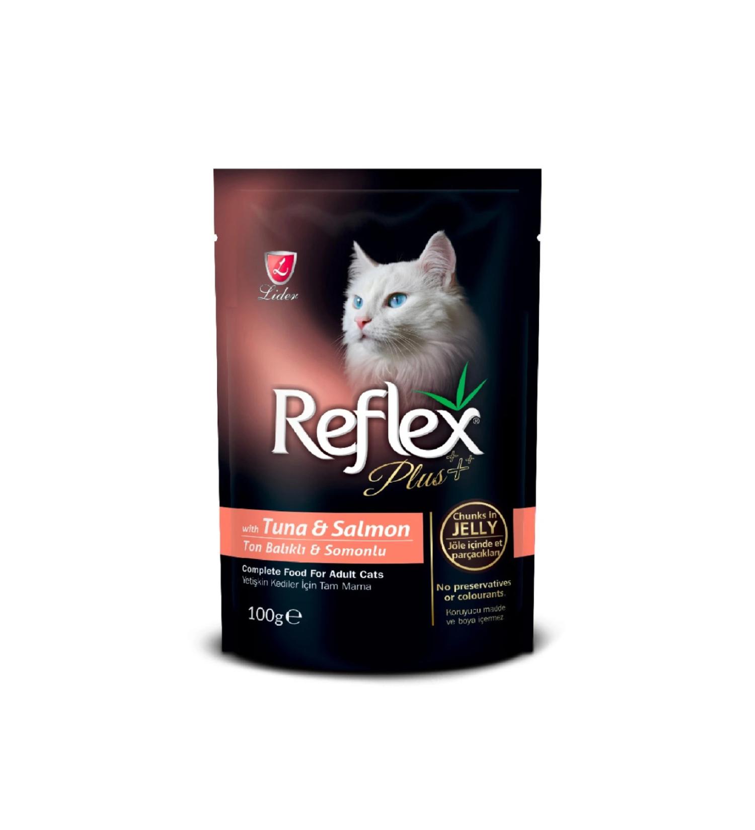 Reflex Plus Pouch Cat Canned Food with Piece Meat Tuna and Salmon 100 Gr