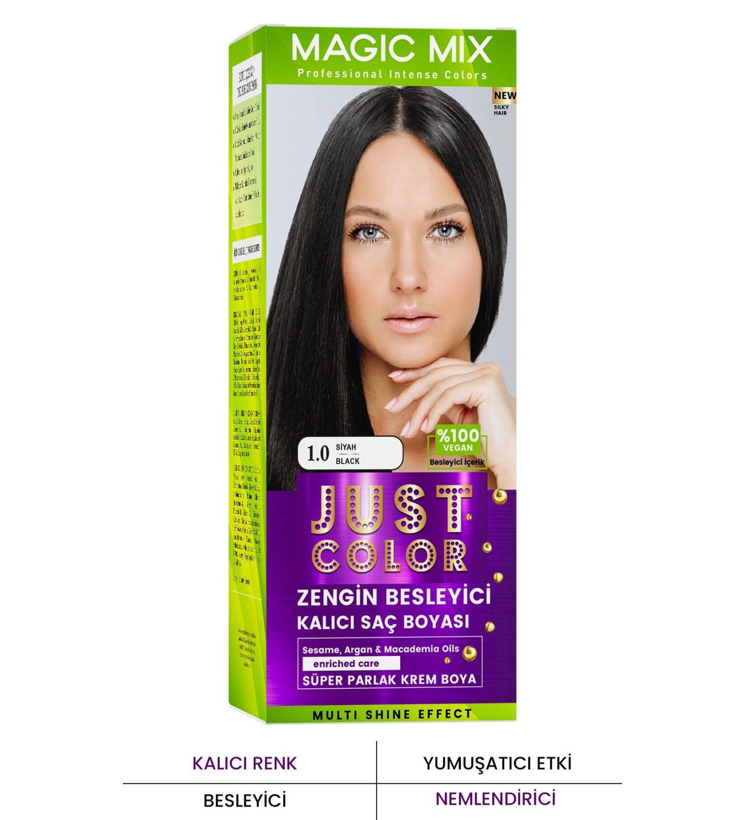 PROCSIN Magic Mix Color Kit Bright and Vivid 1.0 Black Permanent Hair Dye