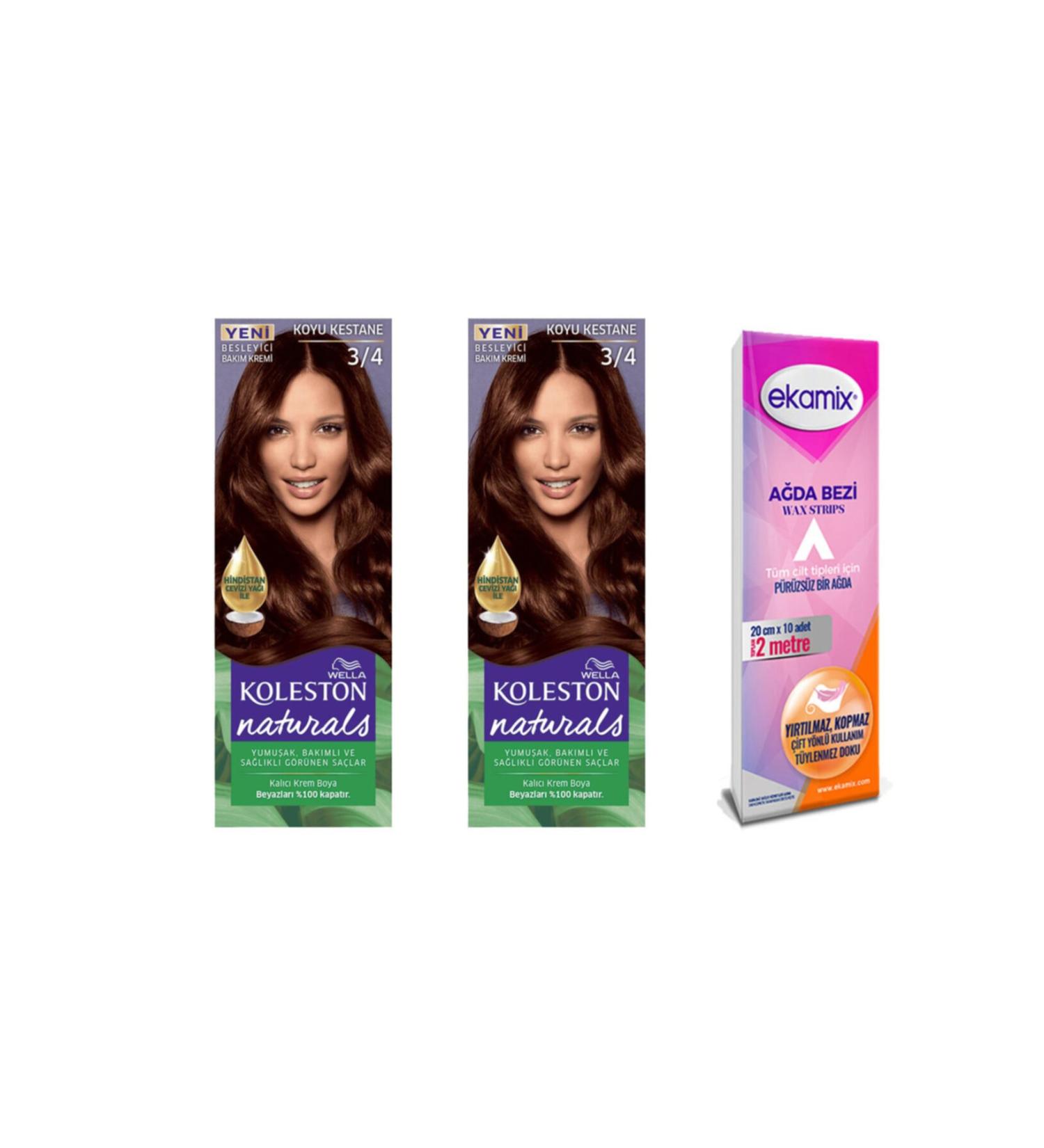 Wella Naturals Hair Dye 3-4 Dark Chestnut 2 Pieces