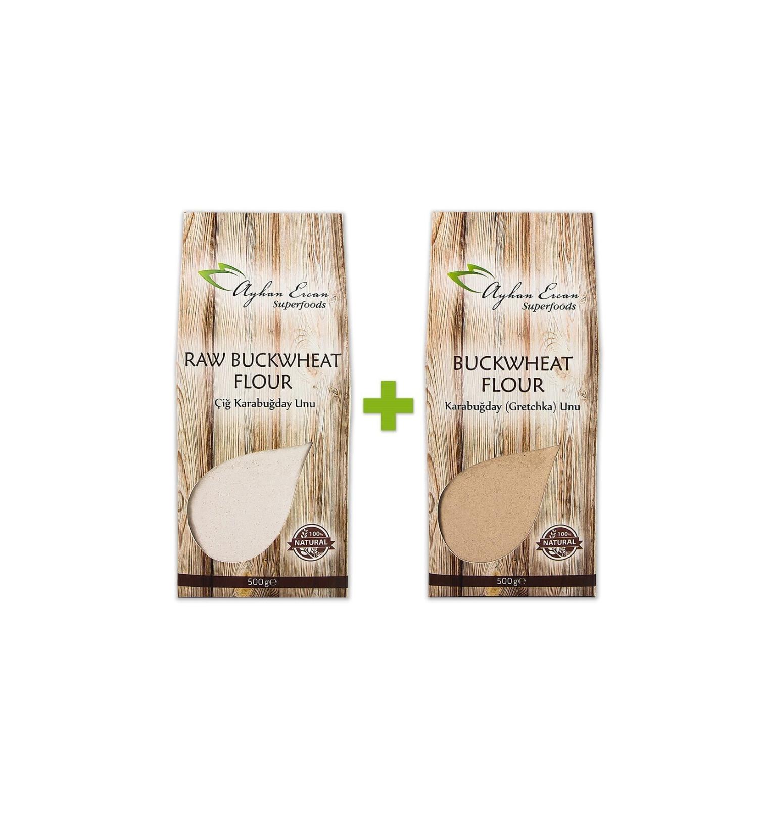 Ayhan Ercan Raw Buckwheat Flour 500 G+Buckwheat Flour 500 G