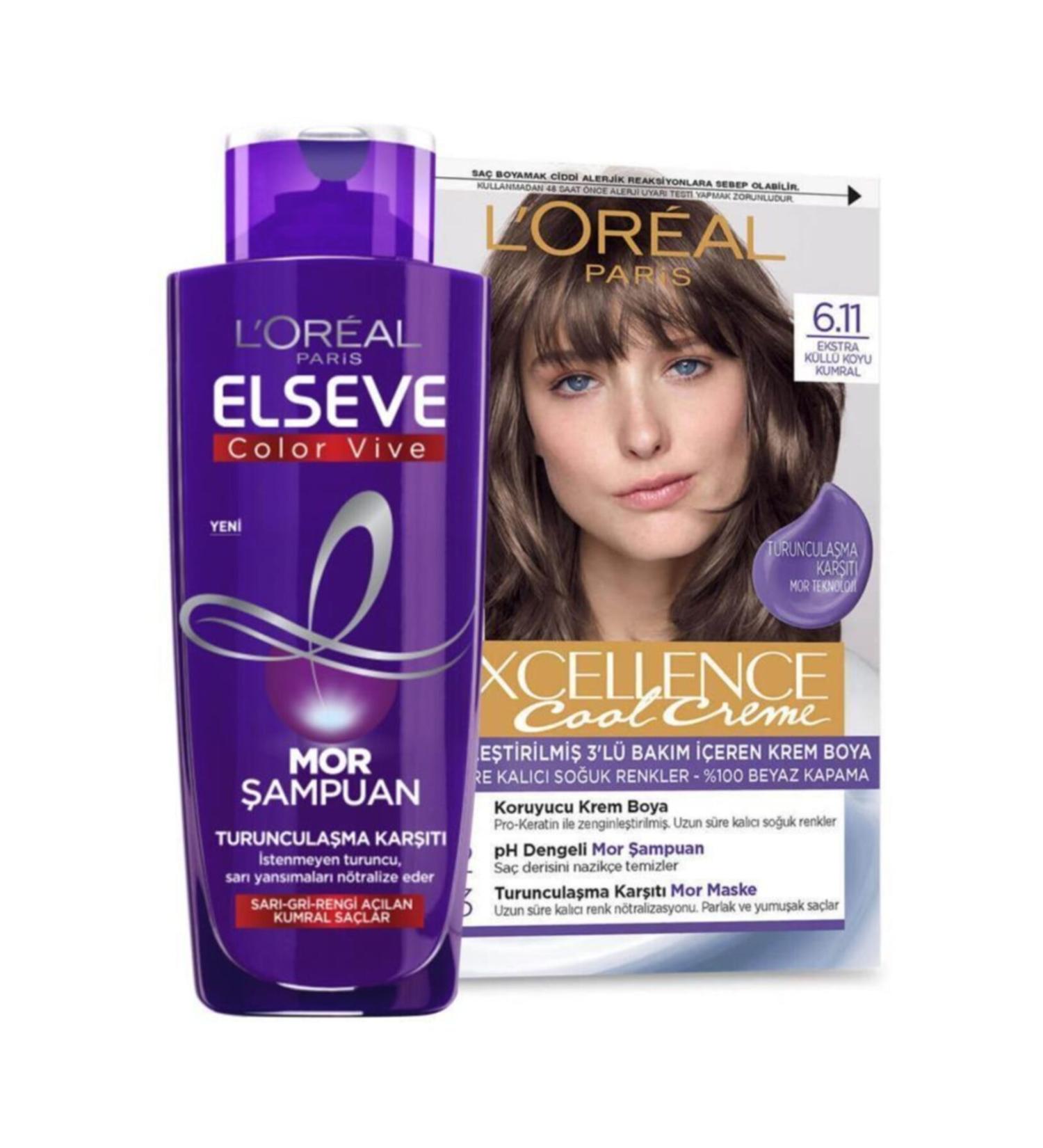 L'Oreal Paris Excellence Cool Creme 6.11 Elseve Purple Shampoo Set - Buy Online on GoSupps.com