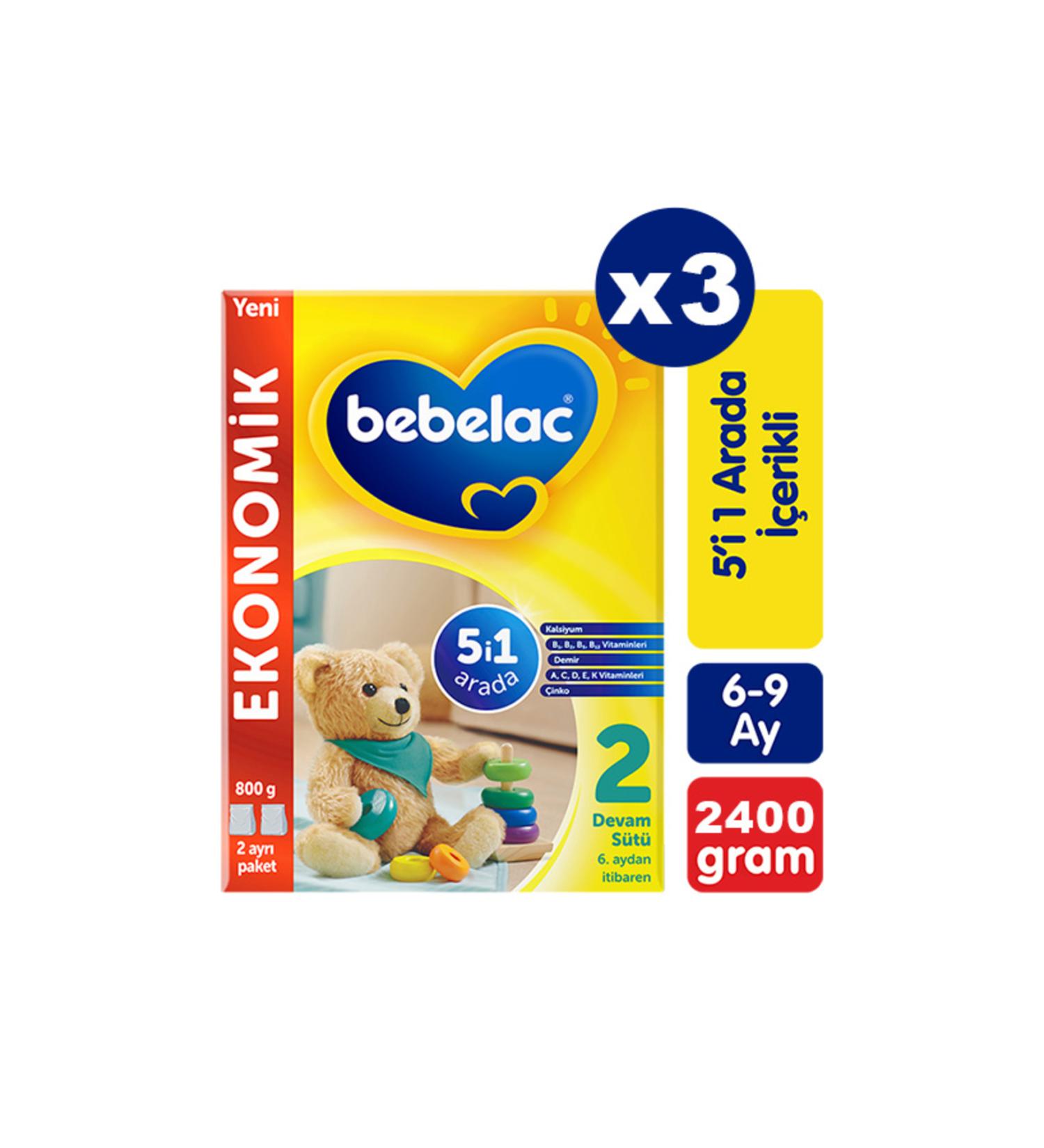 Bebelac 2 Follow-On Milk 800 gr X 3 Pieces