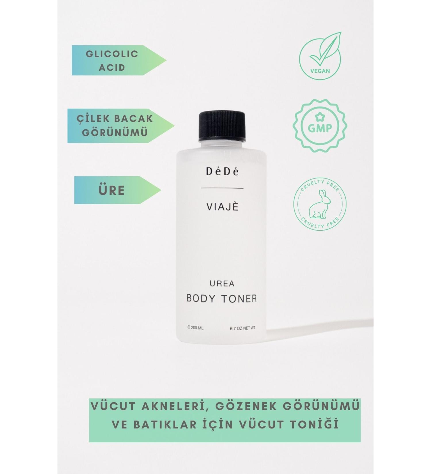 DeDe Candle & Wellness Studio Urea and Glycolic Acid Body Toner | Body toner against pore and skin problems 200 ml - Buy Online on GoSupps.com