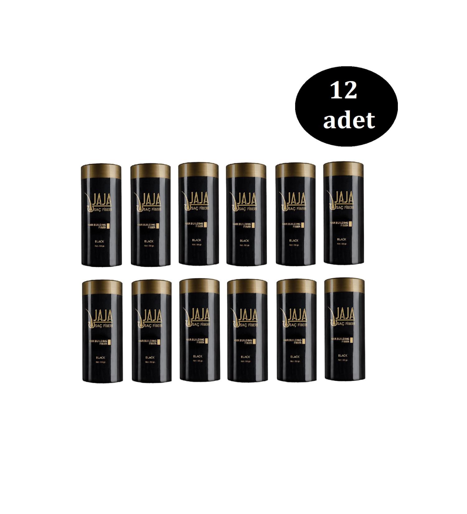 Jaja Hair Fiber Powder Keratin Black 50 gr X 12 Pcs