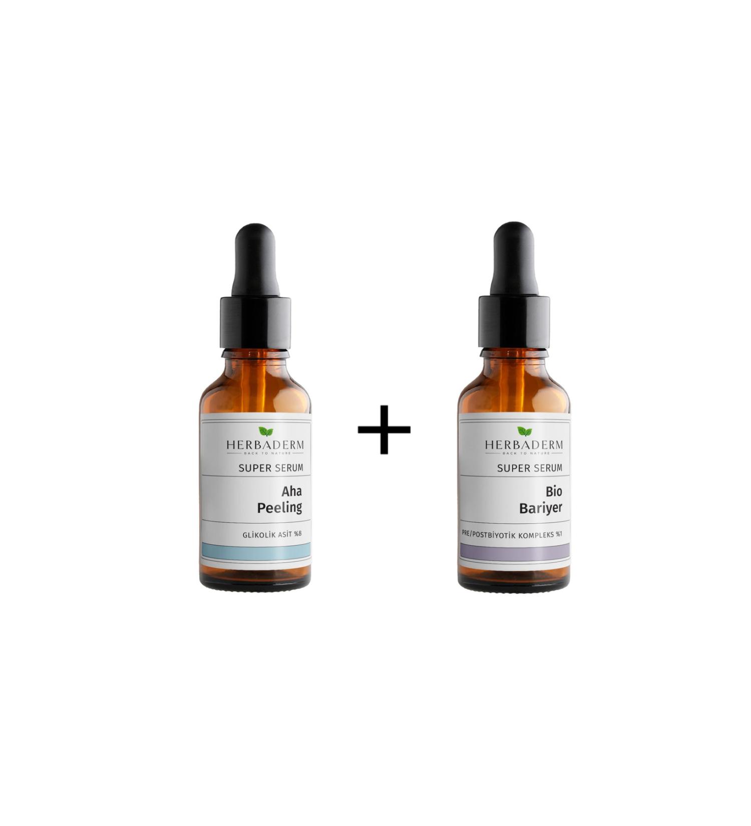 Herbaderm Ahapeeling Skin Tone Equalizing Glycolic Acid Super Serum + Brightening Repairing Regenerating Serum - Buy Online on GoSupps.com