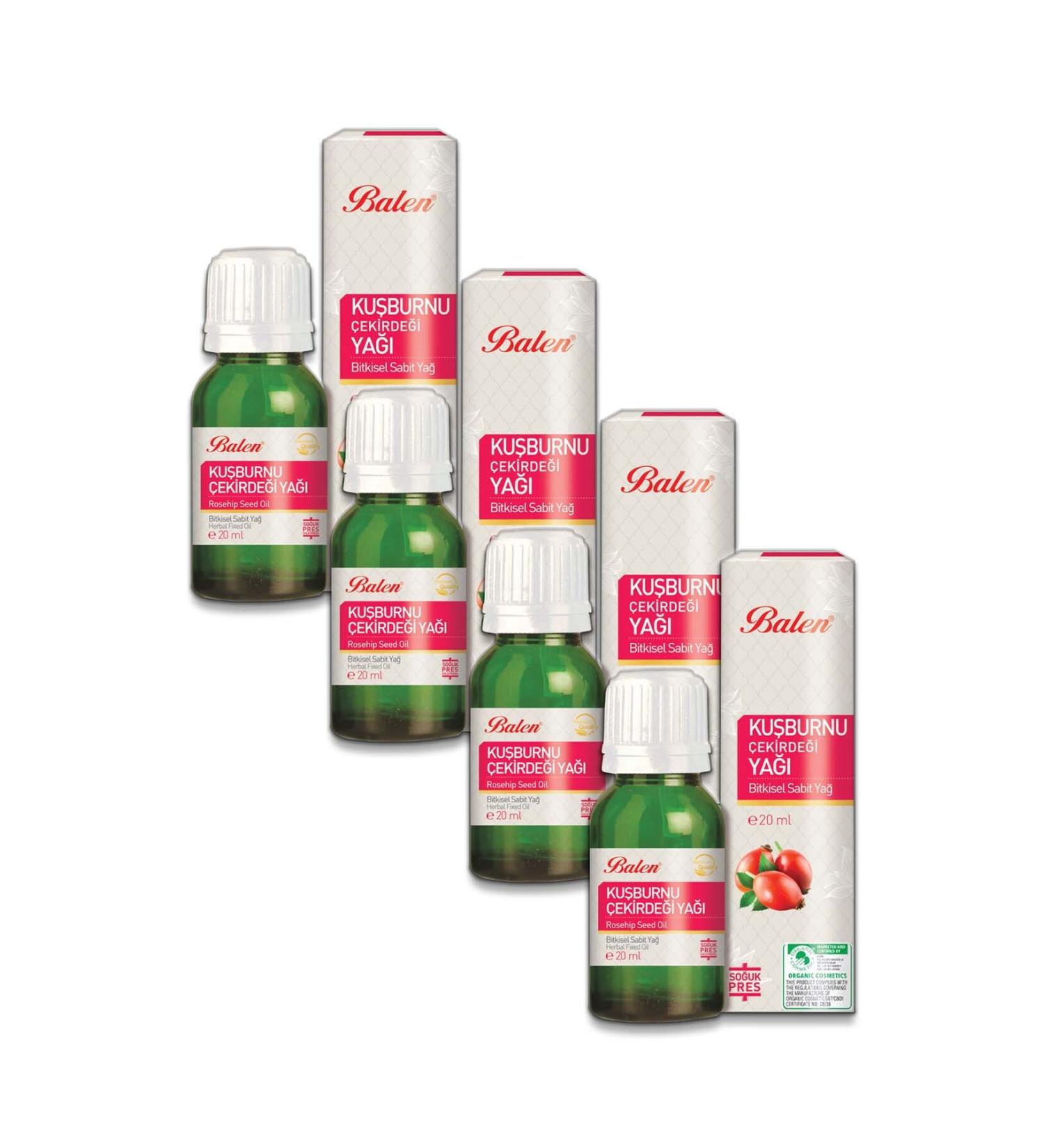 Balen Organic Rosehip Seed Oil 20 ml X 4 Pieces