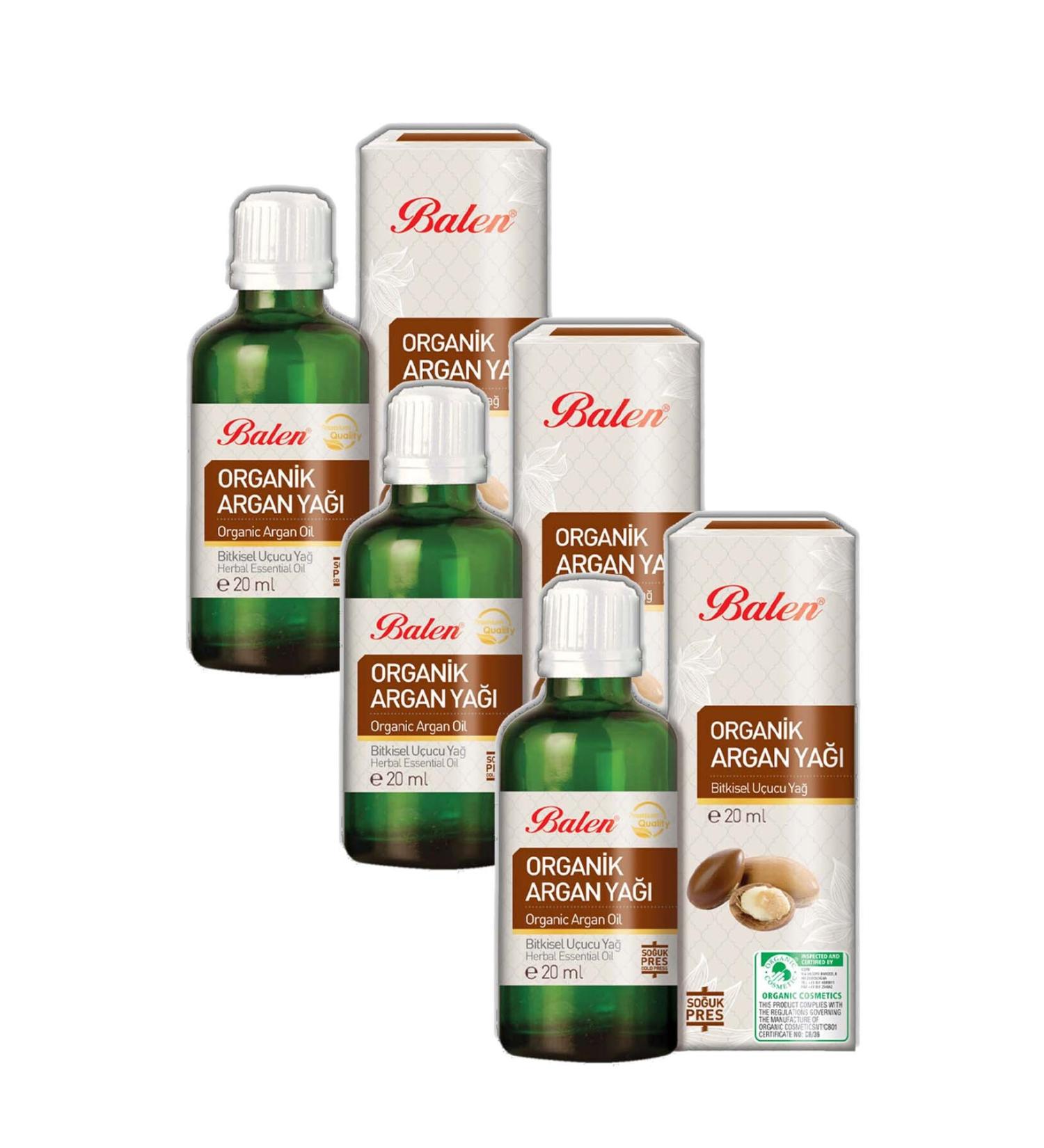 Balen Organic Argan Oil Cold Press 3 X 20 ml