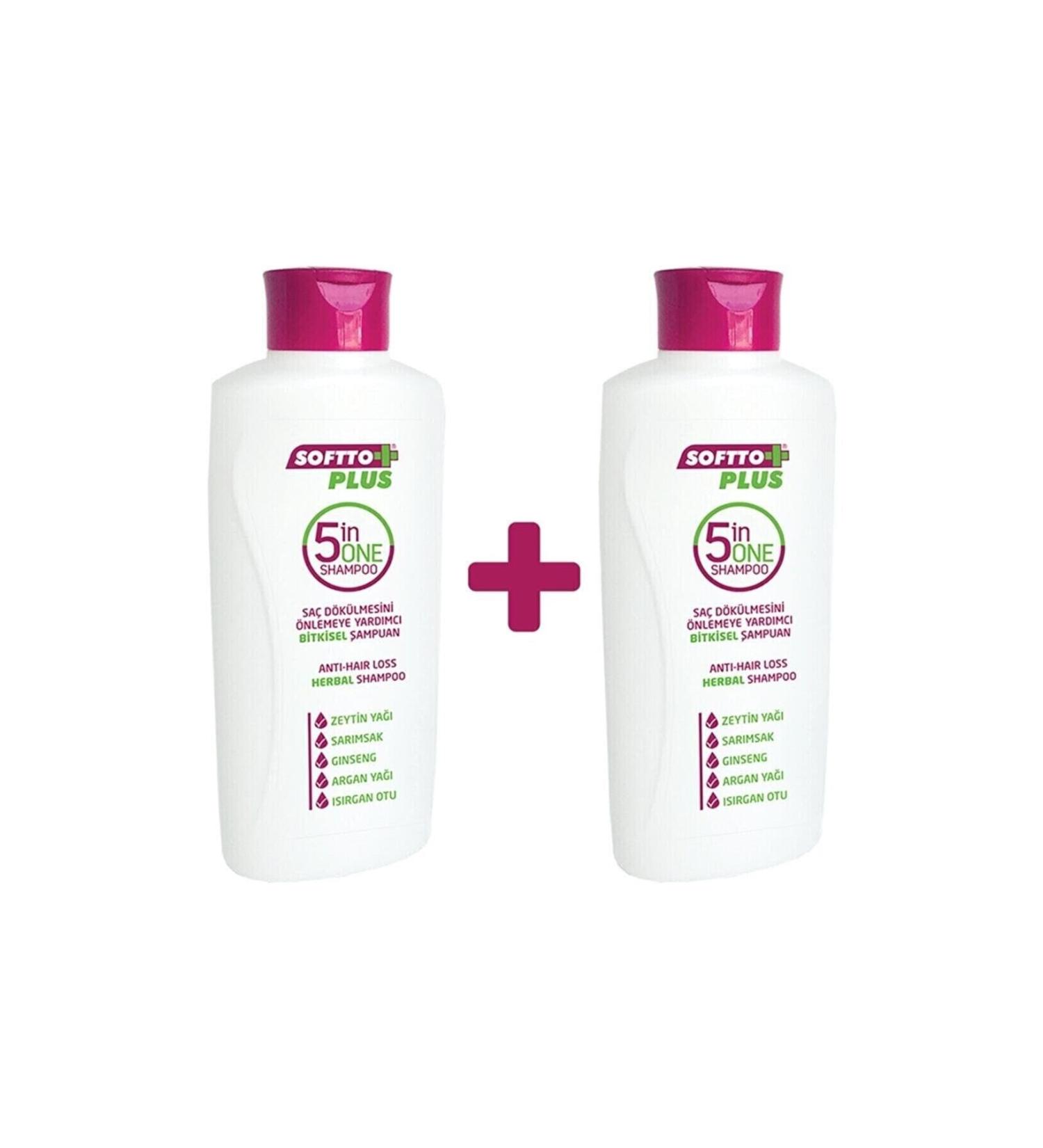 Softto Plus Shampoo Accelerating the Natural Development of Hair by Cleaning the Scalp and Root 360 Ml+360 Ml
