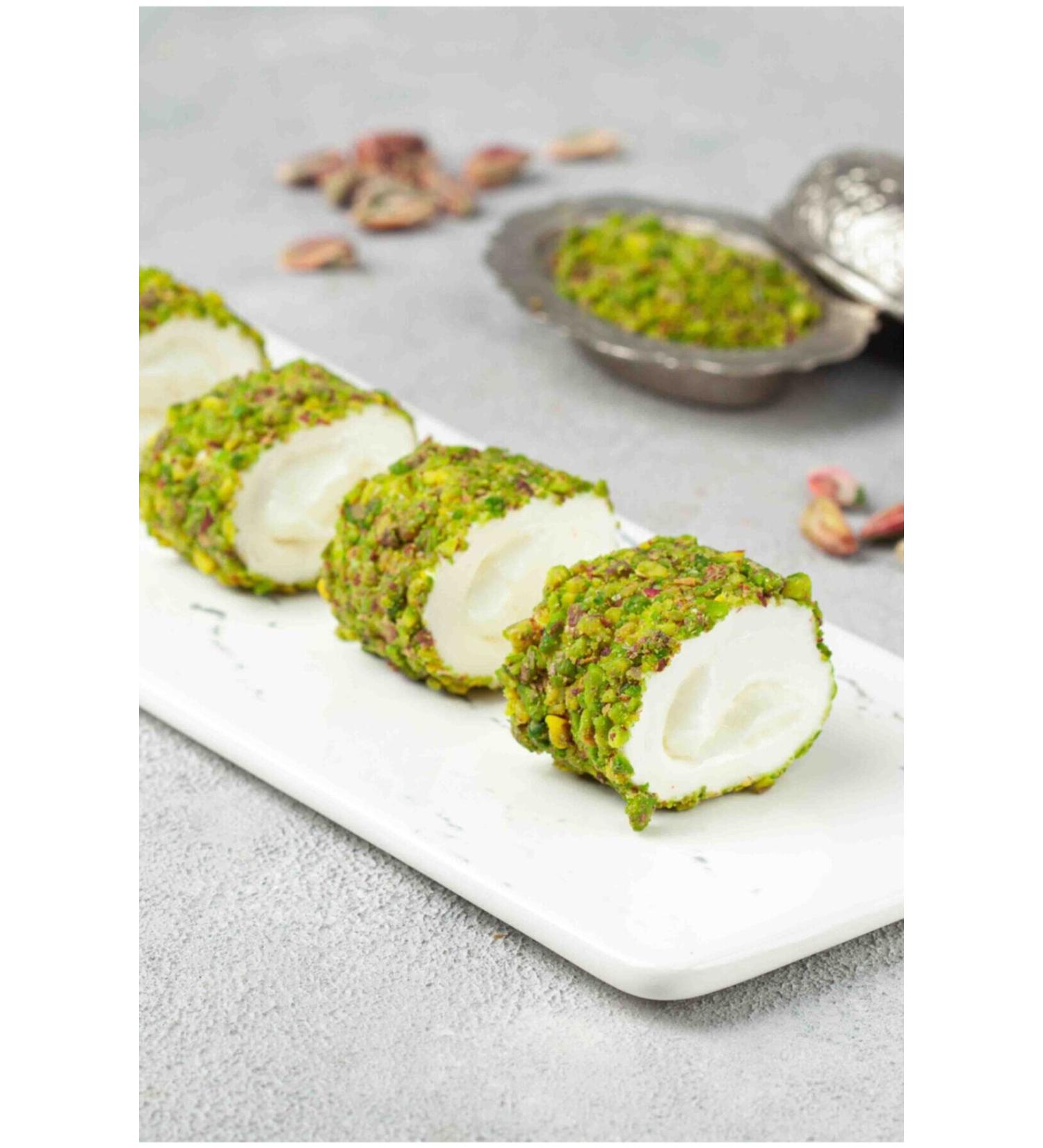 H srevzade Pistachio Coated Creamy Turkish Delight 450 Gr.