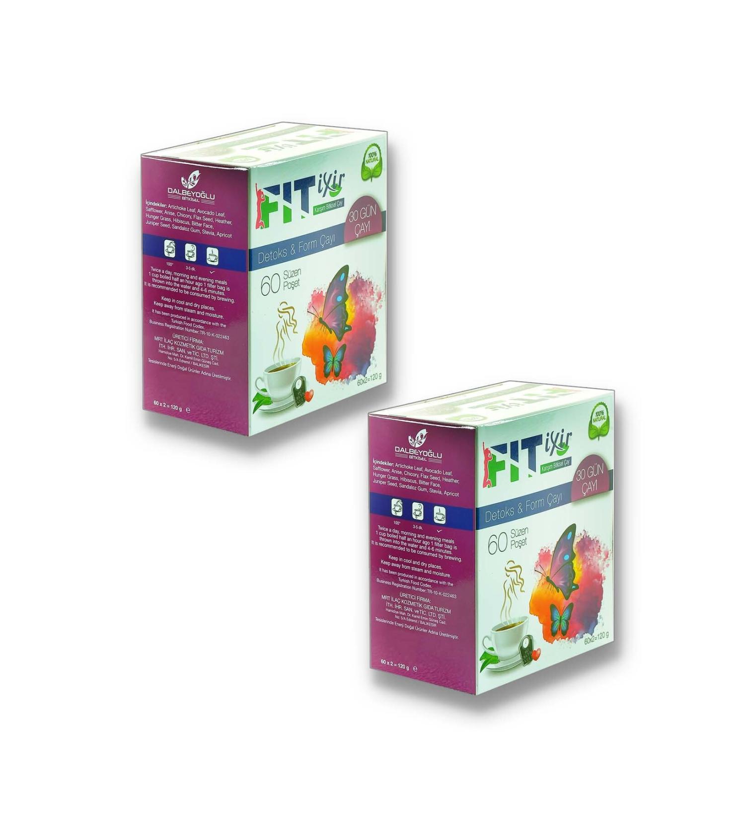 fitixir 2 Pieces Fit Ixir Natural Herbal Form Tea Special Formula 50 Bags