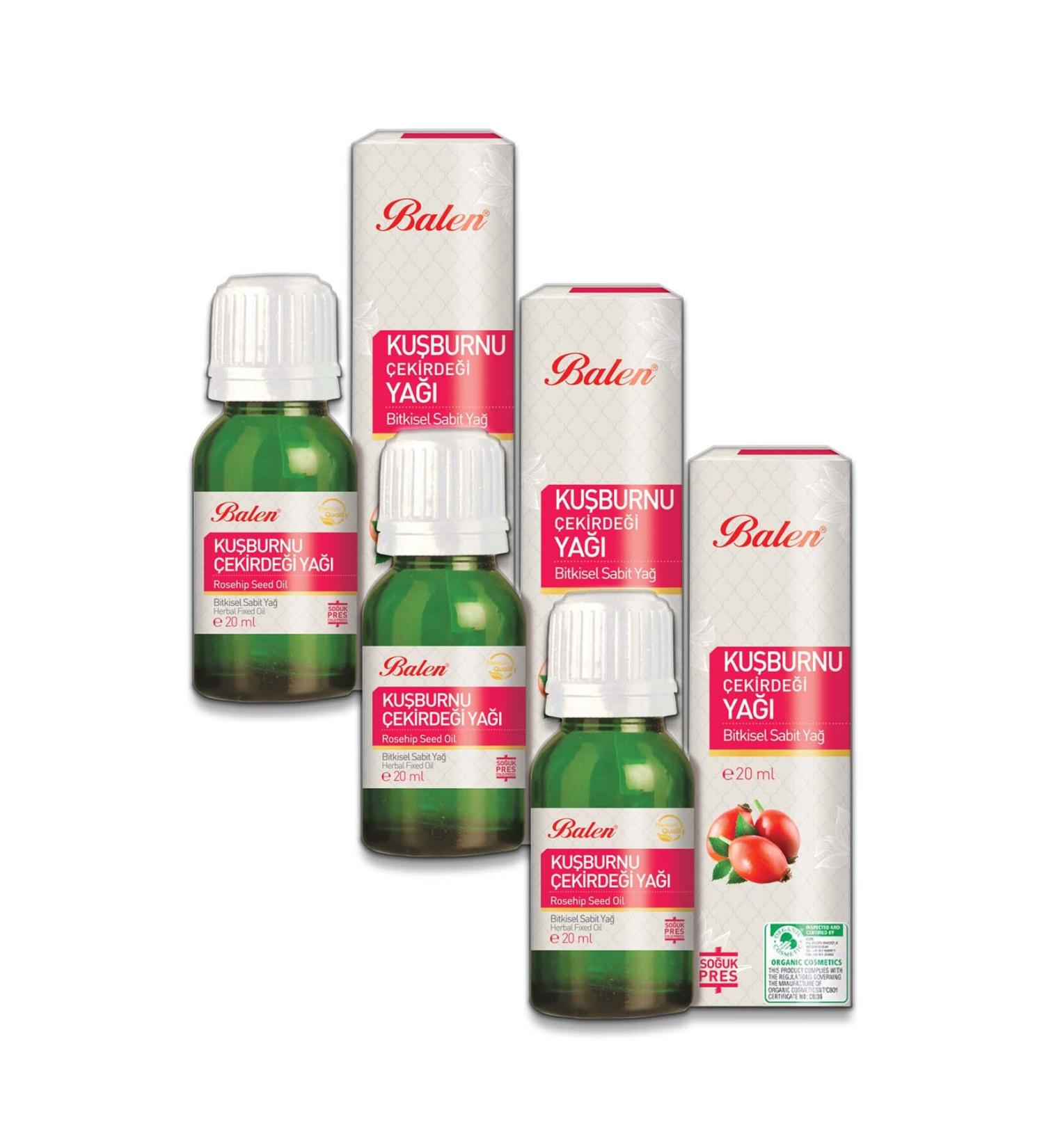 Balen Organic Rosehip Seed Oil 20 ml X 3 Pieces