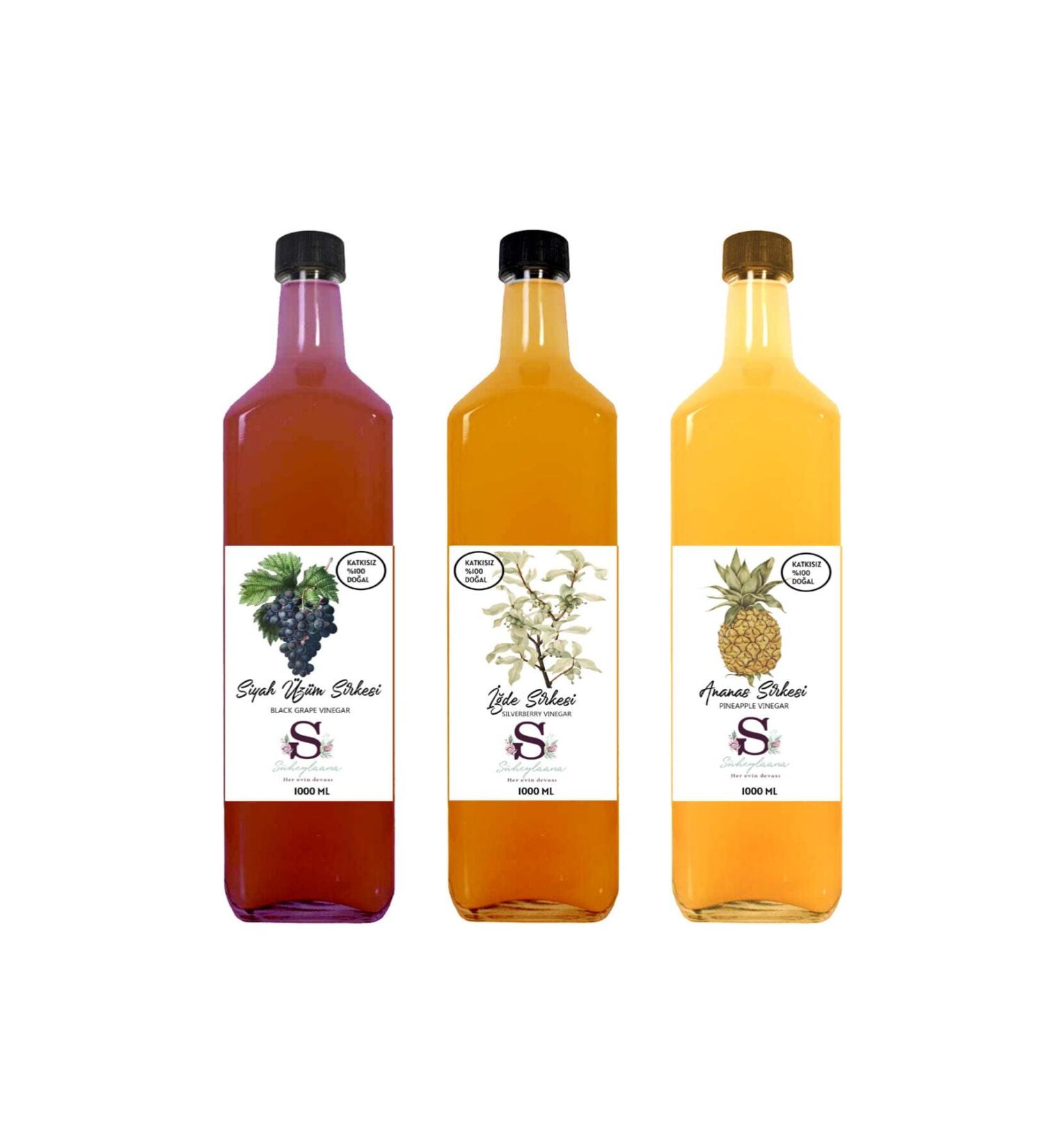 S heylaana Natural Oleaster Black Grape and Pineapple Vinegar 1000 Ml