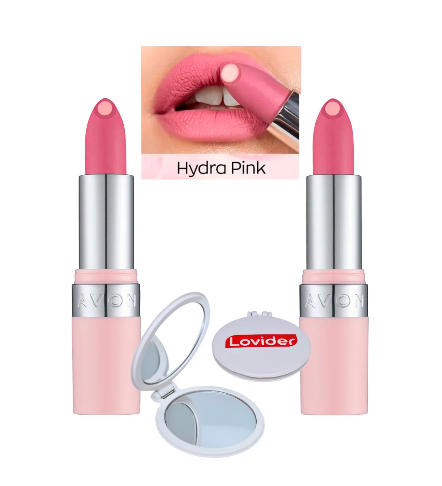Avon Hydramatic Matte Lipstick Pink 2 Pack + Lovider Pocket Mirror Gift - Buy Online on GoSupps.com