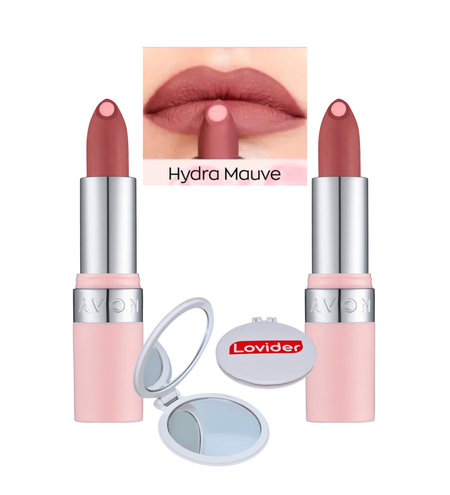 Avon Hydramatic Matte Lipstick Mauve 2 Pack + Lovider Pocket Mirror Gift - Buy Online on GoSupps.com