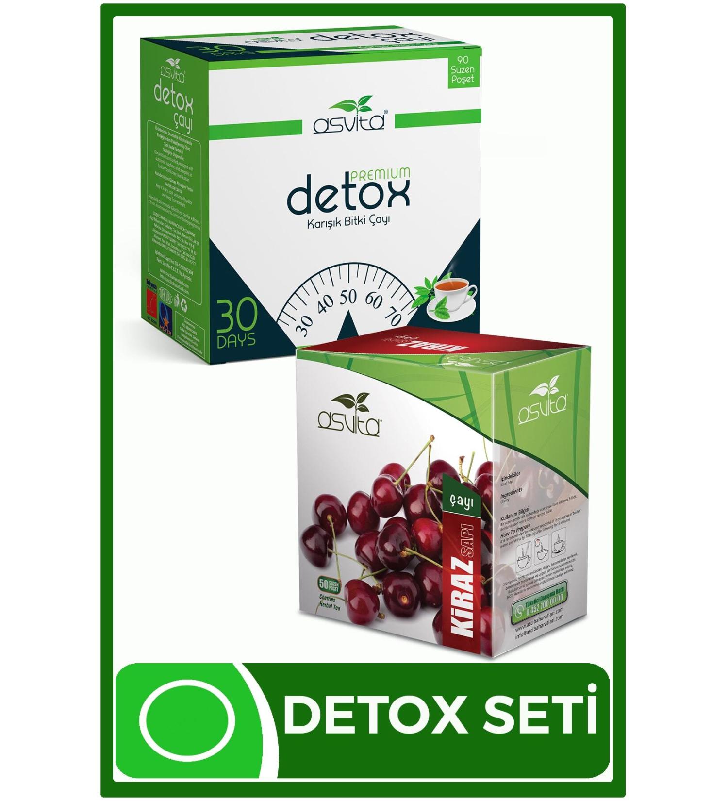 ASVITA Asvita Magnificent Set Detox Tea Cherry Stalk Tea 90 50 Filtering Bags