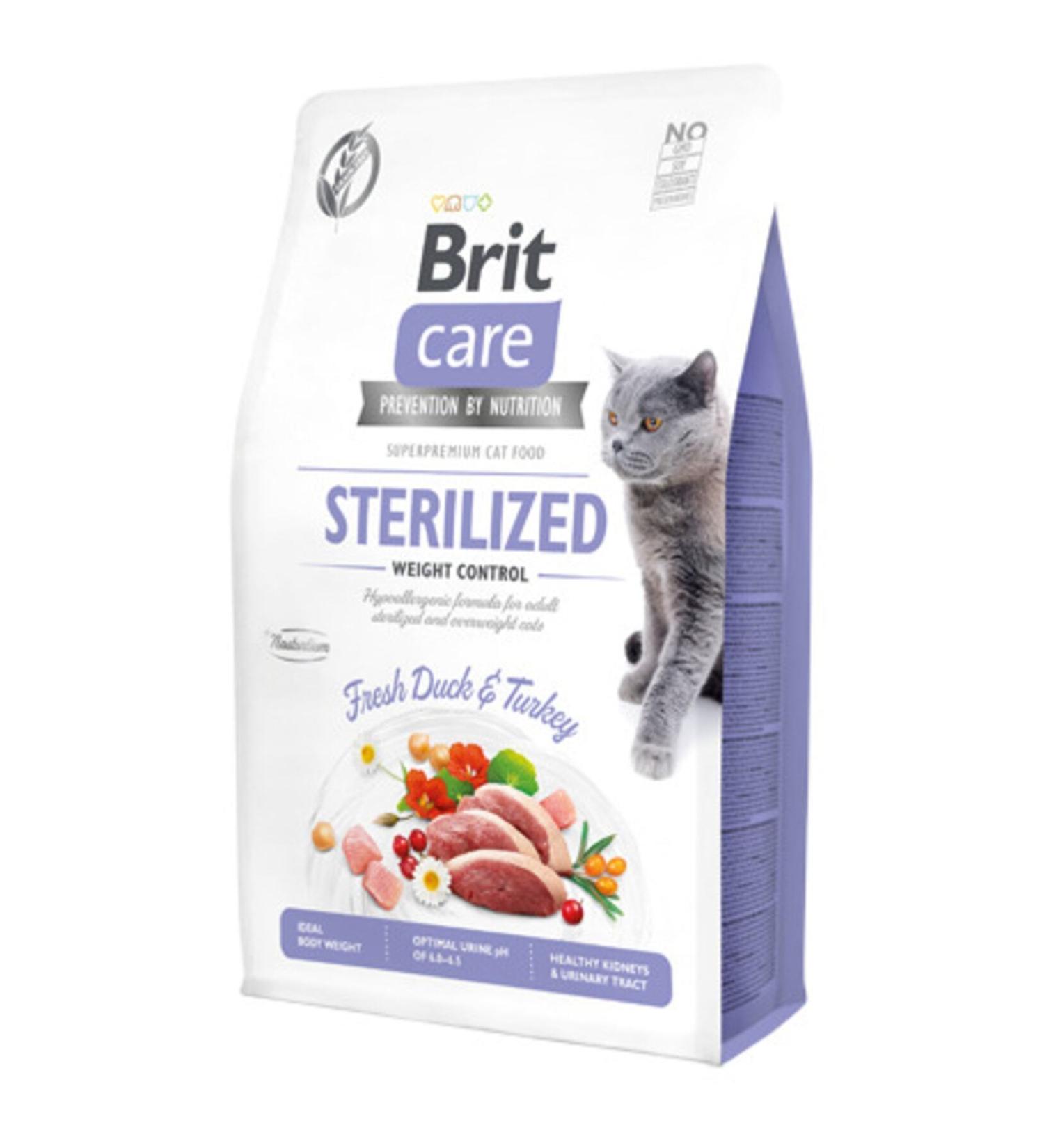 Brit Care Care Hypo-allergenic Weight Control Duck Grain-Free Sterilized Cat Food 2kg(stt.0