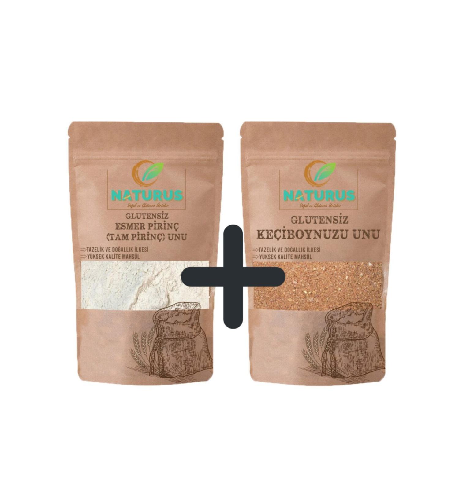NATURUS Natural Whole Rice Flour 400g Carob Flour 500g