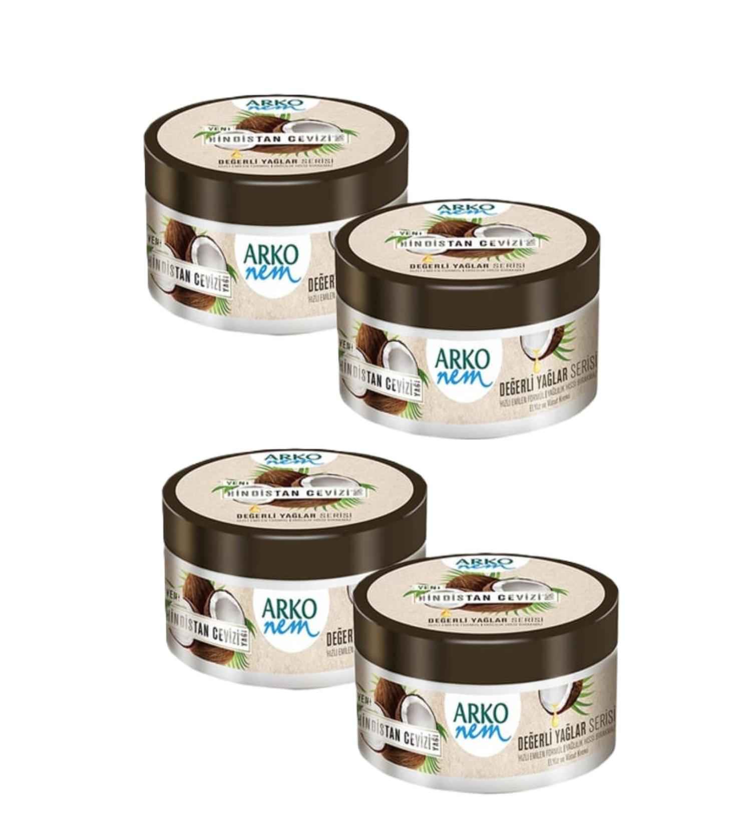 Arko Precious Oils 4 x 250 ml Coconut Super Eco Pack Moisturizing Cream - Buy Online on GoSupps.com