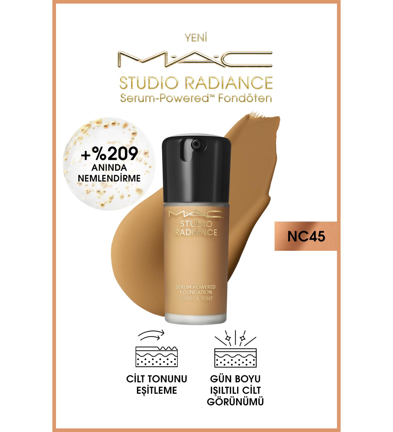 Mac Studio Radiance Serum-powered Luminous Finish Skin Care Foundation - NC45 - 30ml - Buy Online on GoSupps.com