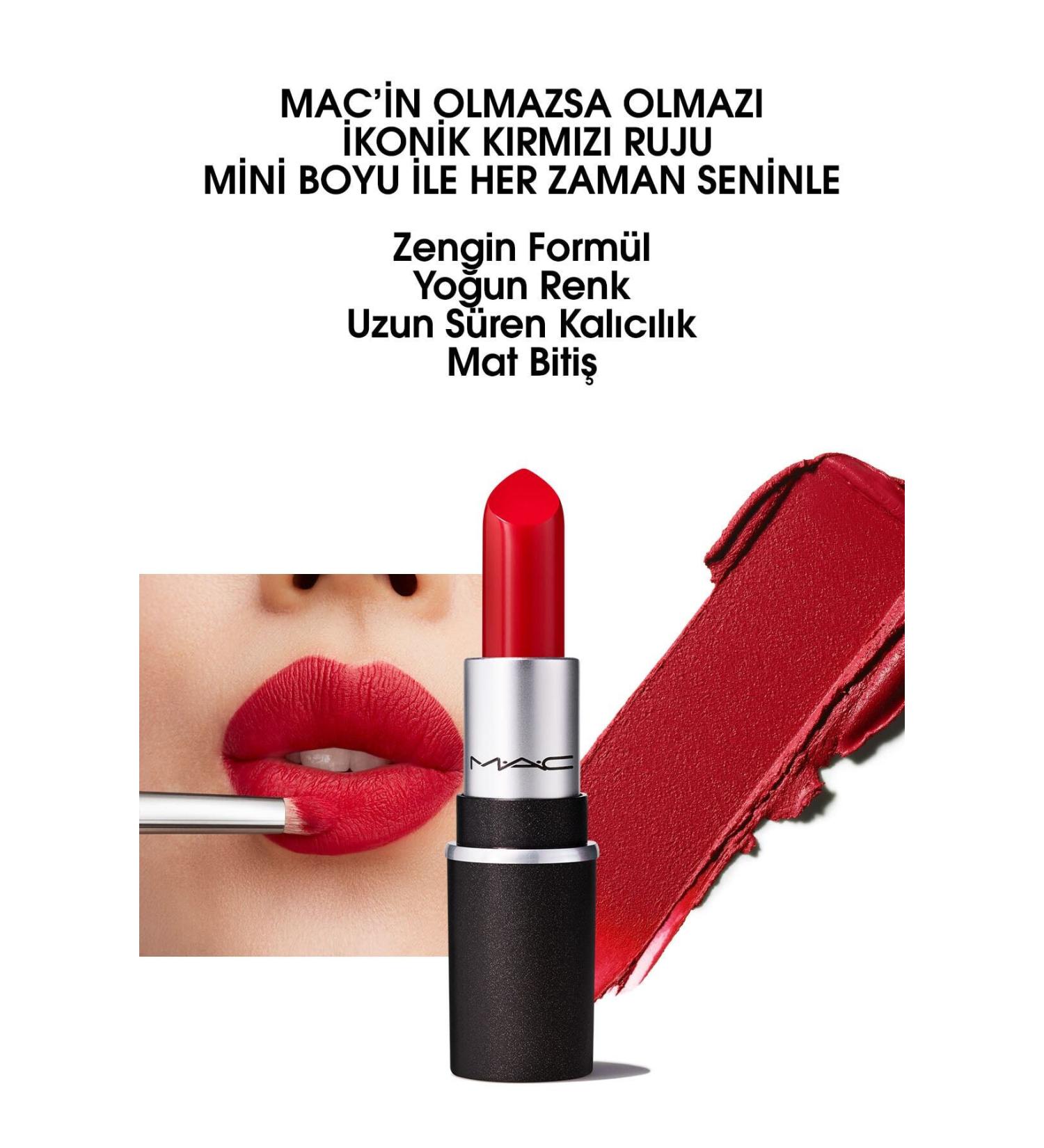 Mac Women Red Mini Lipstick Ruby Woo 1.8 gr 773602577835 - Buy Online on GoSupps.com
