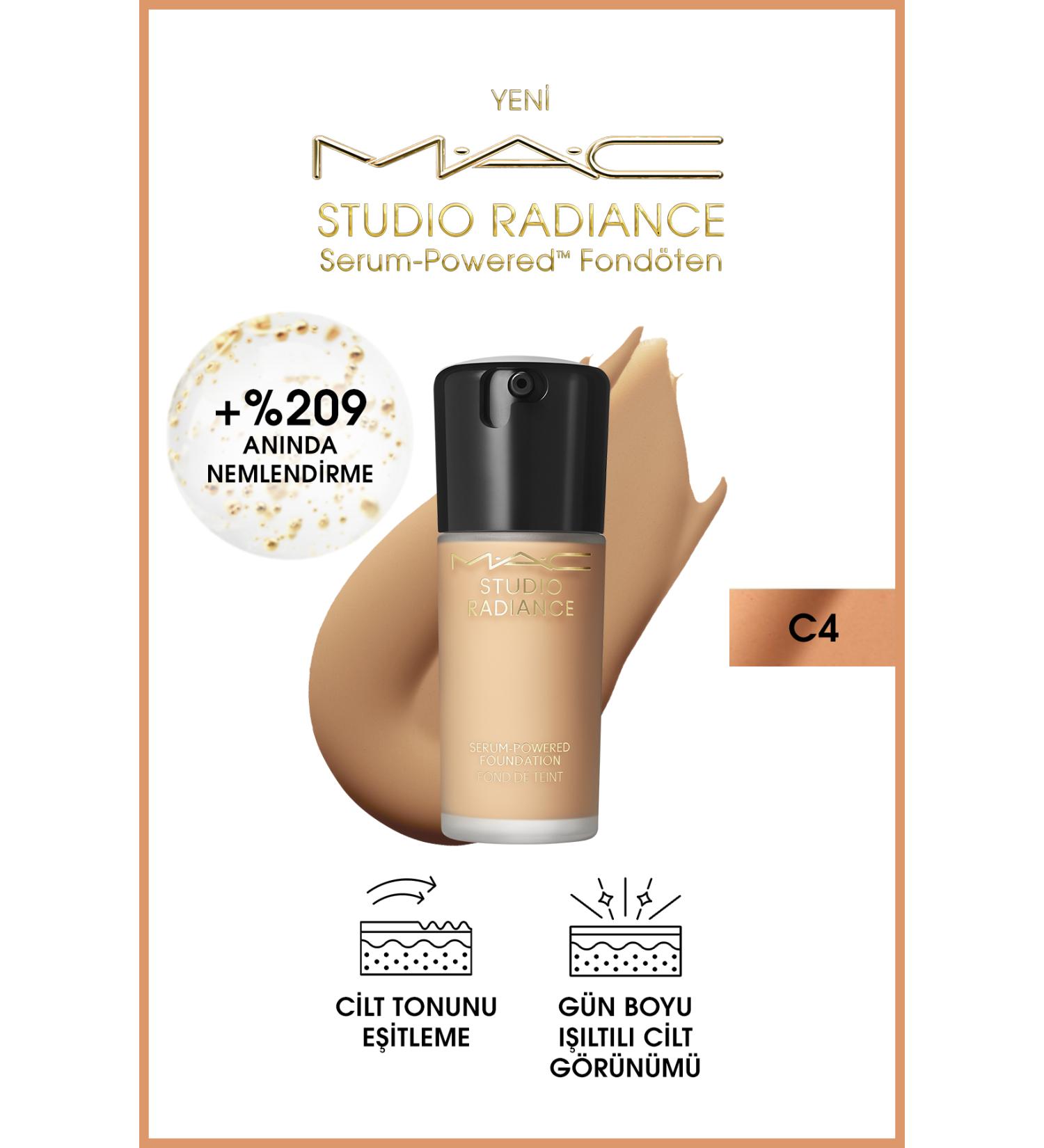 Mac Studio Radiance Serum-powered Luminous Finish Skincare Foundation - C4 - 30ml - Buy Online on GoSupps.com