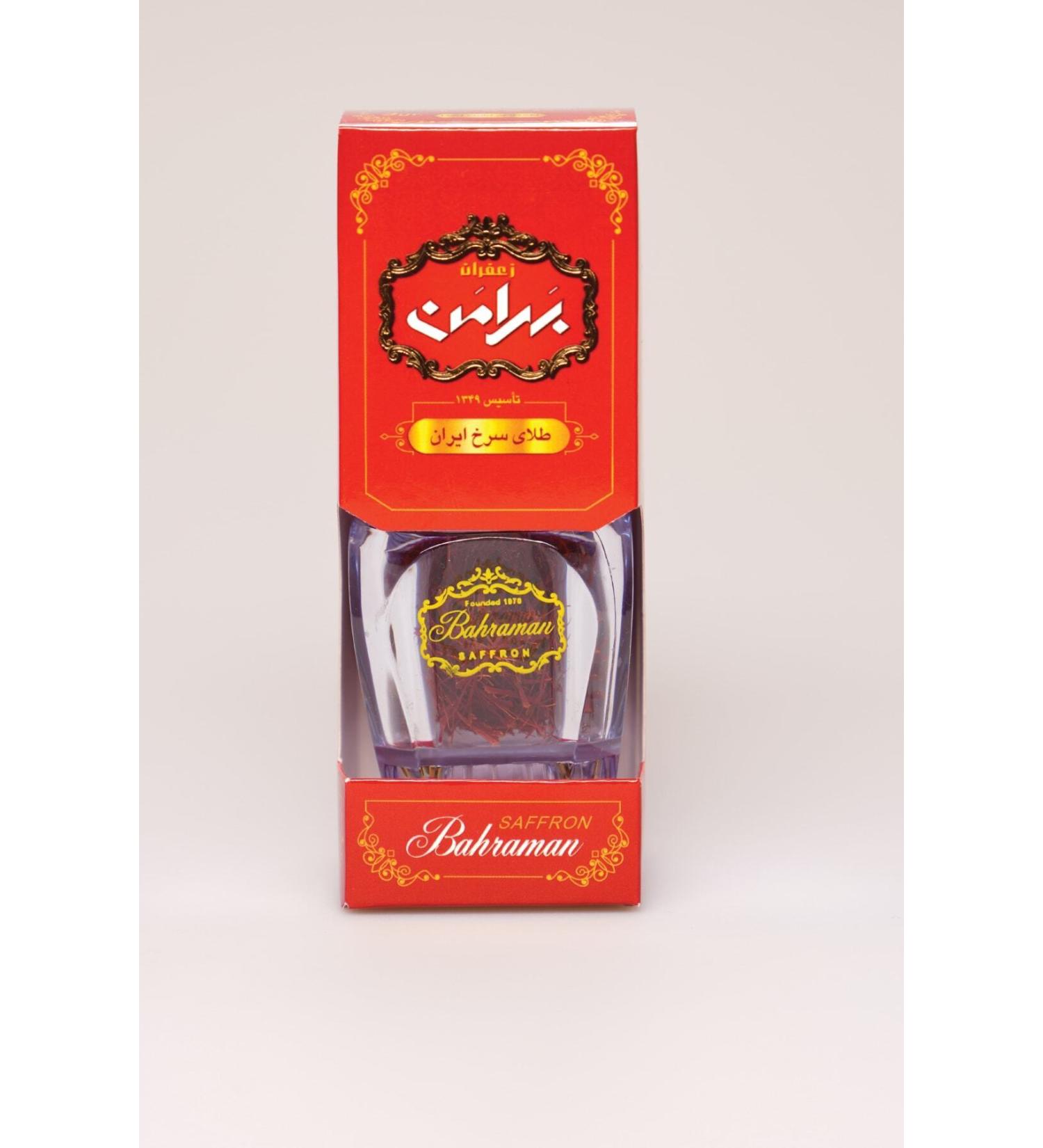 Bahraman Saffron Bahraman Saffron Super Top Negin Saffron (3GR) Glass Boxed 0 Organic Premium Quality Iranian Saffron.