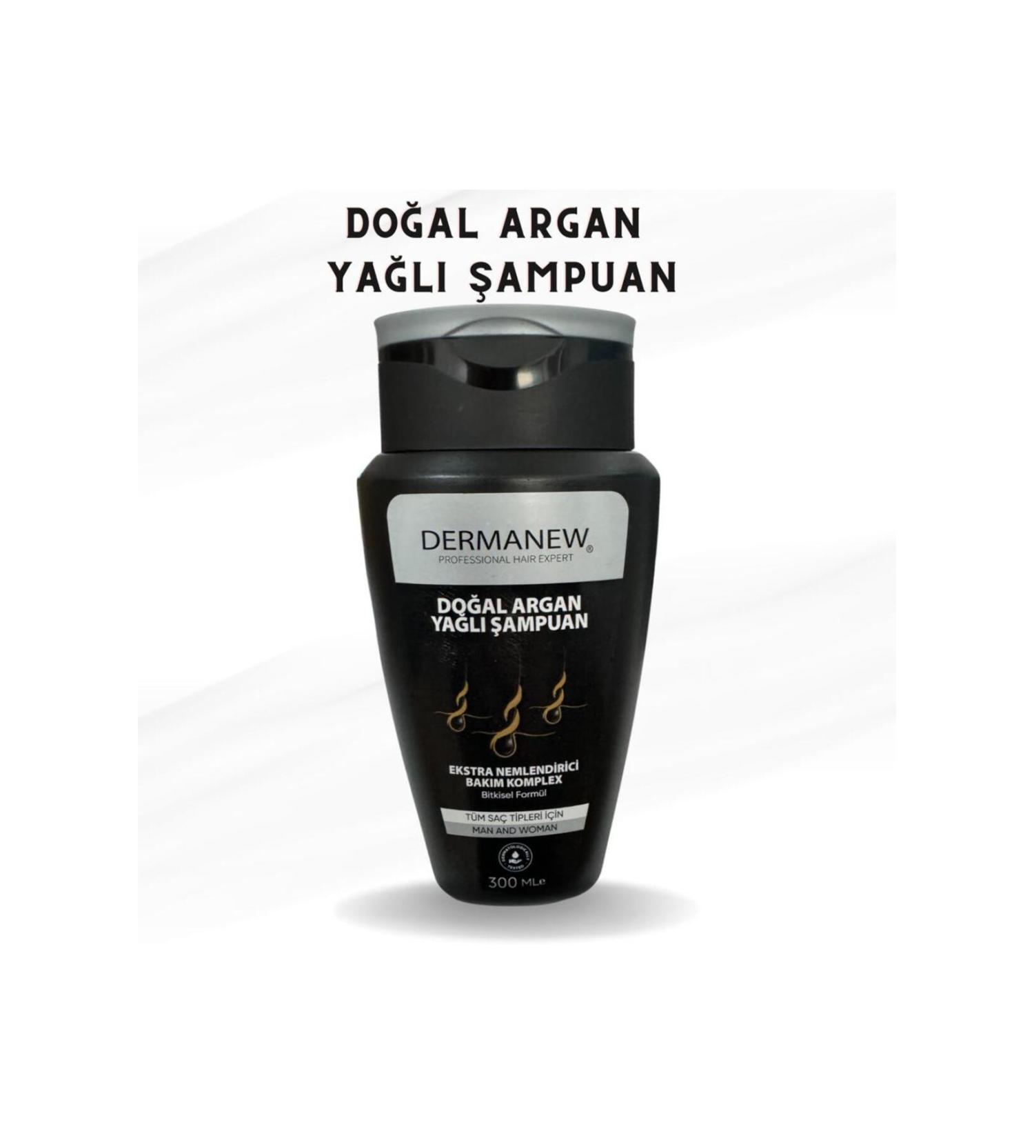 dermanew hair Argan Oil Shampoo - For Treated Falling and Weak Hair - Repairing and Strengthening Shampoo - Buy Online on GoSupps.com