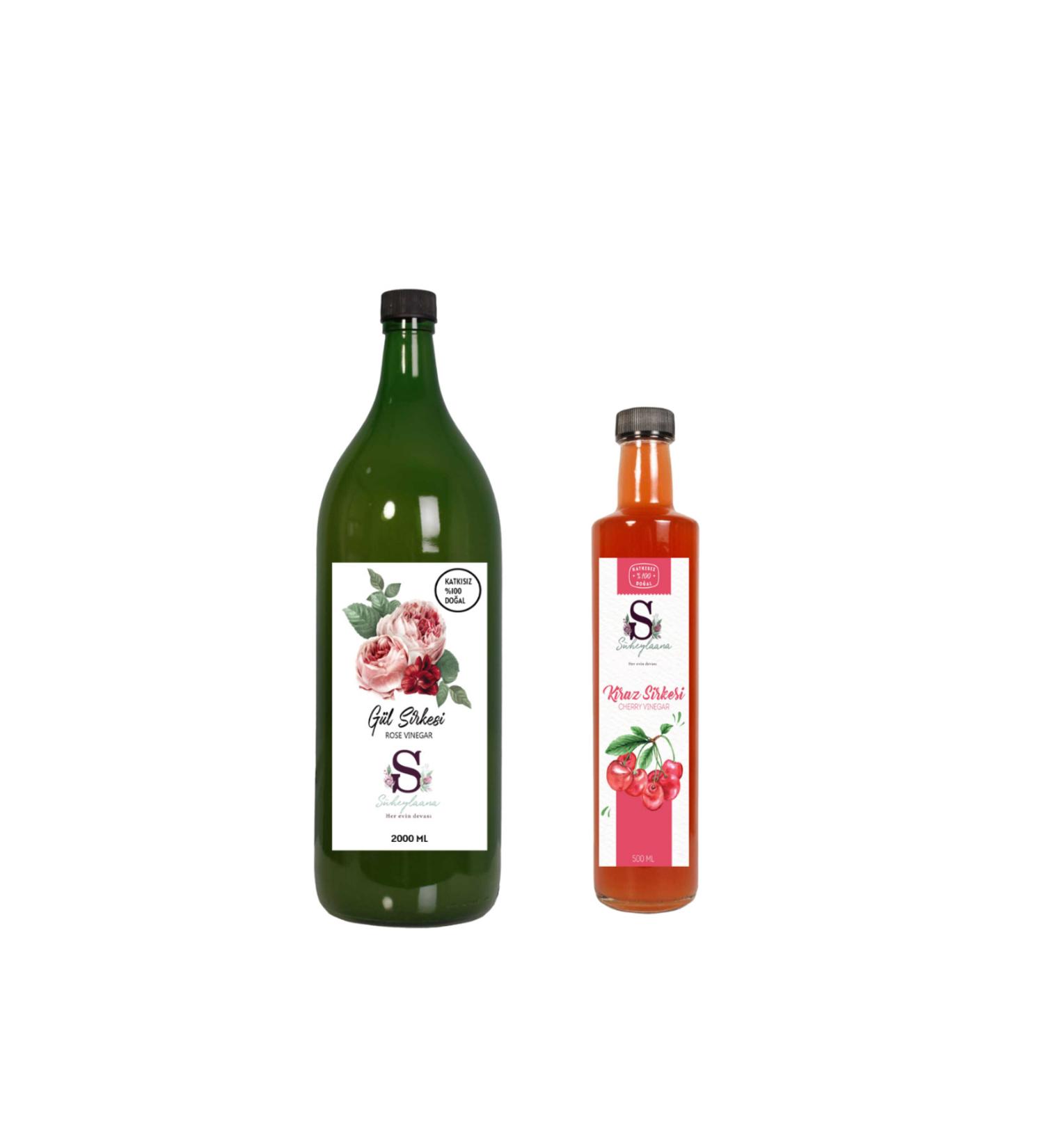 Suheylaana Natural Rose Vinegar 2000 Ml - Natural Cherry Vinegar 500 Ml
