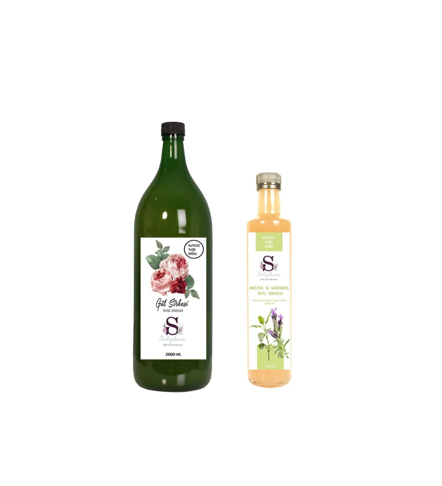 S heylaana Natural Rose Vinegar 2000 Ml - Natural Melissa & Black Pepper Vinegar 500 Ml
