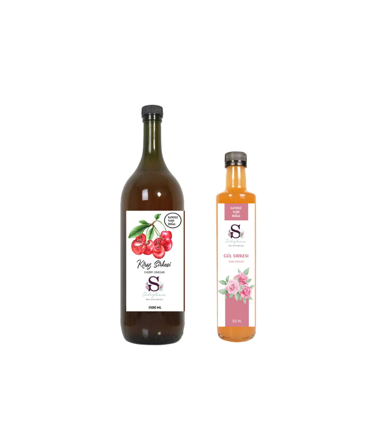 Suheylaana Natural Cherry Vinegar 1500 Ml - Natural Rose Vinegar 500 Ml
