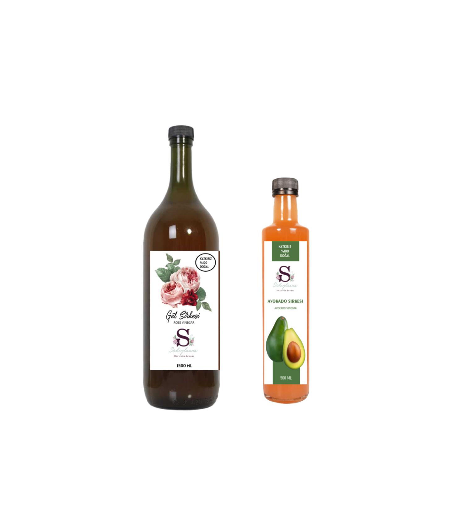 Suheylaana Natural Rose Vinegar 1500 Ml - Natural Avocado Vinegar 500 Ml