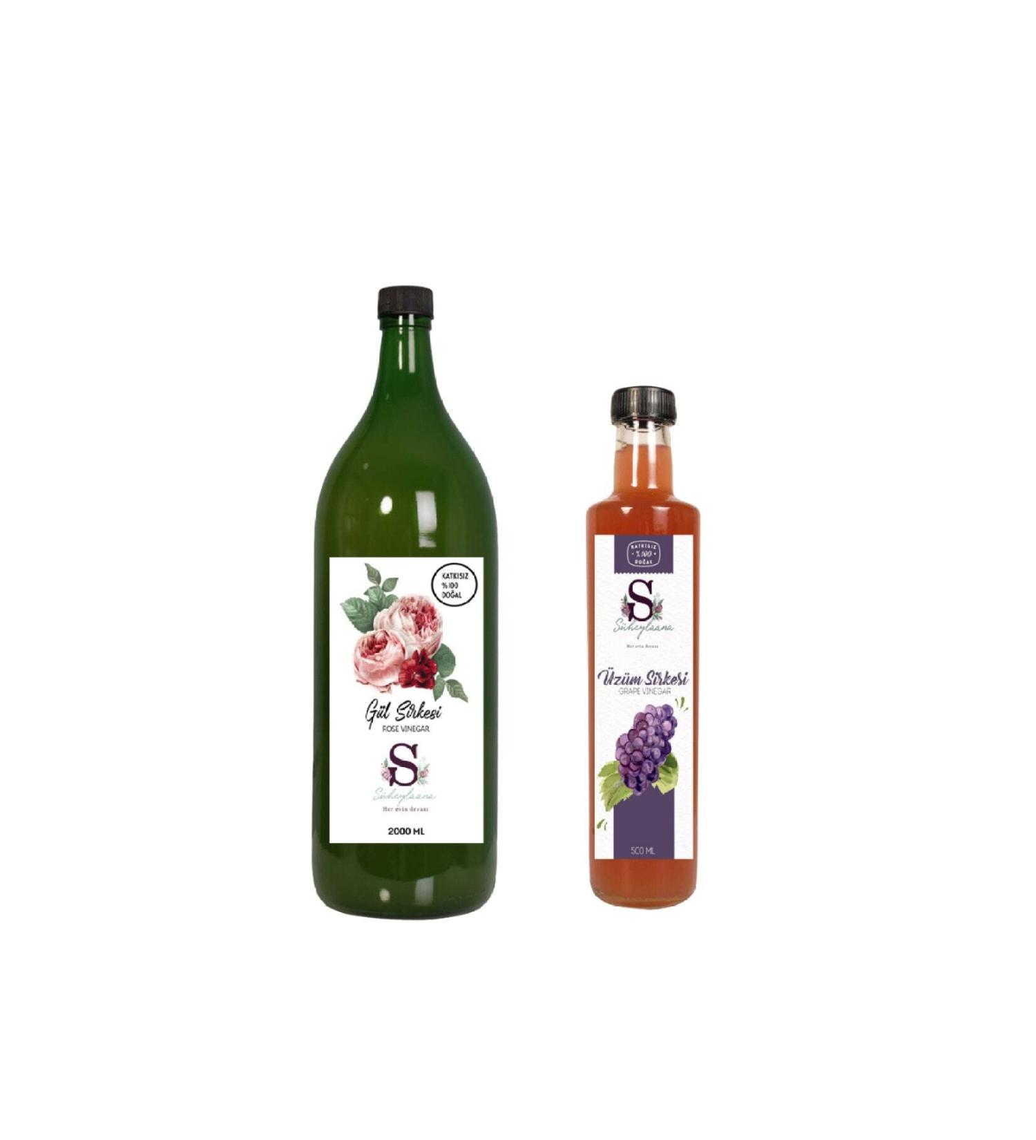 S heylaana Natural Rose Vinegar 2000 Ml - Natural Black Grape Vinegar 500 Ml