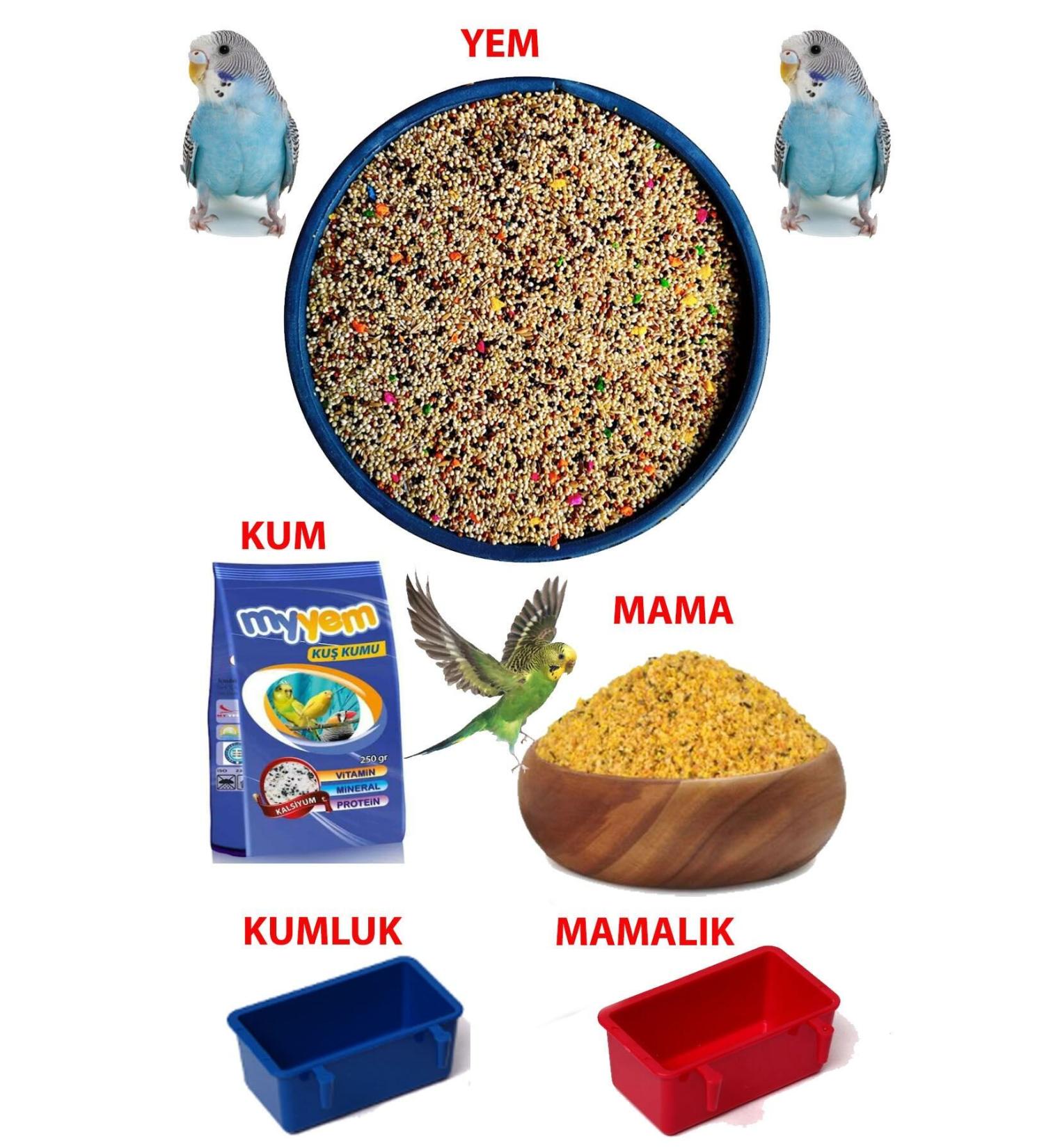 PAMEPAW Budgie Food and Needs Set