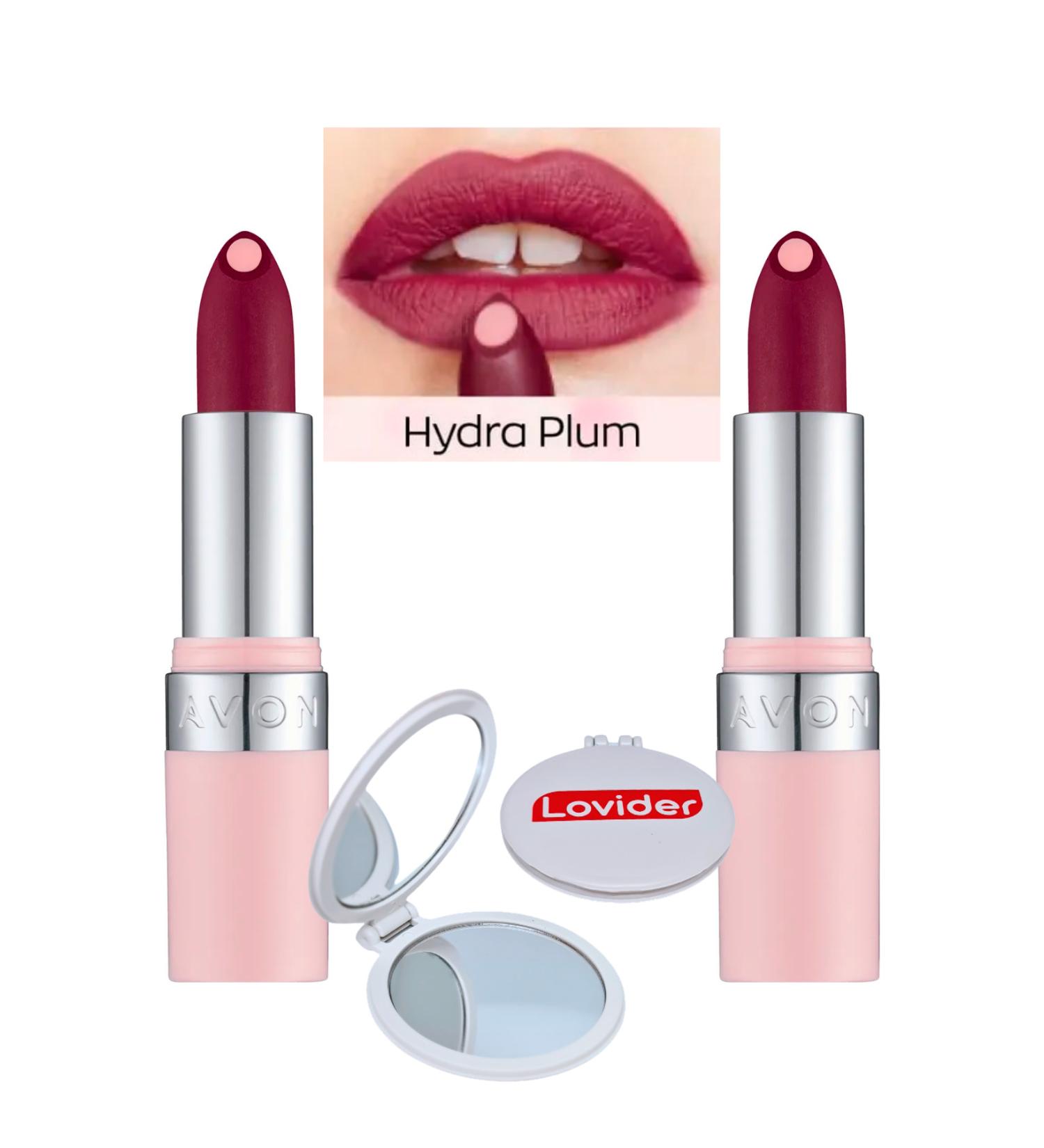 Avon Hydramatic Matte Lipstick Plum 2 Pack + Lovider Pocket Mirror Gift - Buy Online on GoSupps.com
