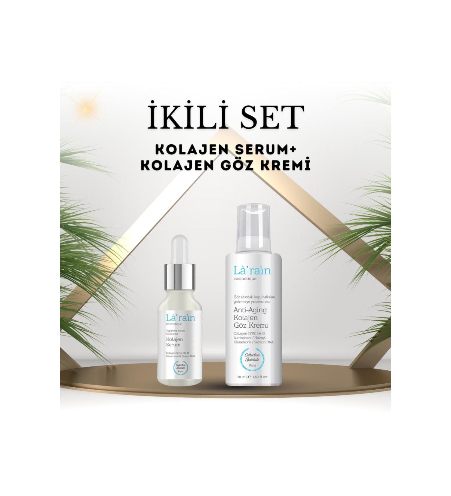 La rain Anti-aging Collagen Eye Cream 50ml Collagen Serum 30ml Anti-aging Firming - Buy Online on GoSupps.com