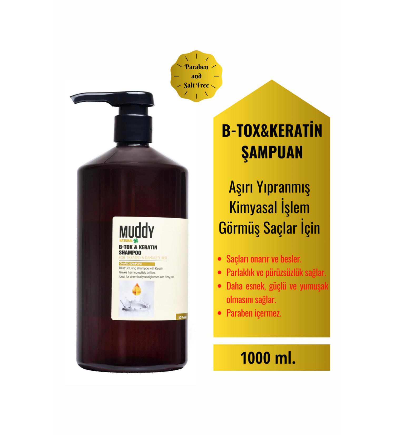 Muddy B-tox&keratin Repairing Hair Shampoo 1000 ml 8697426731780