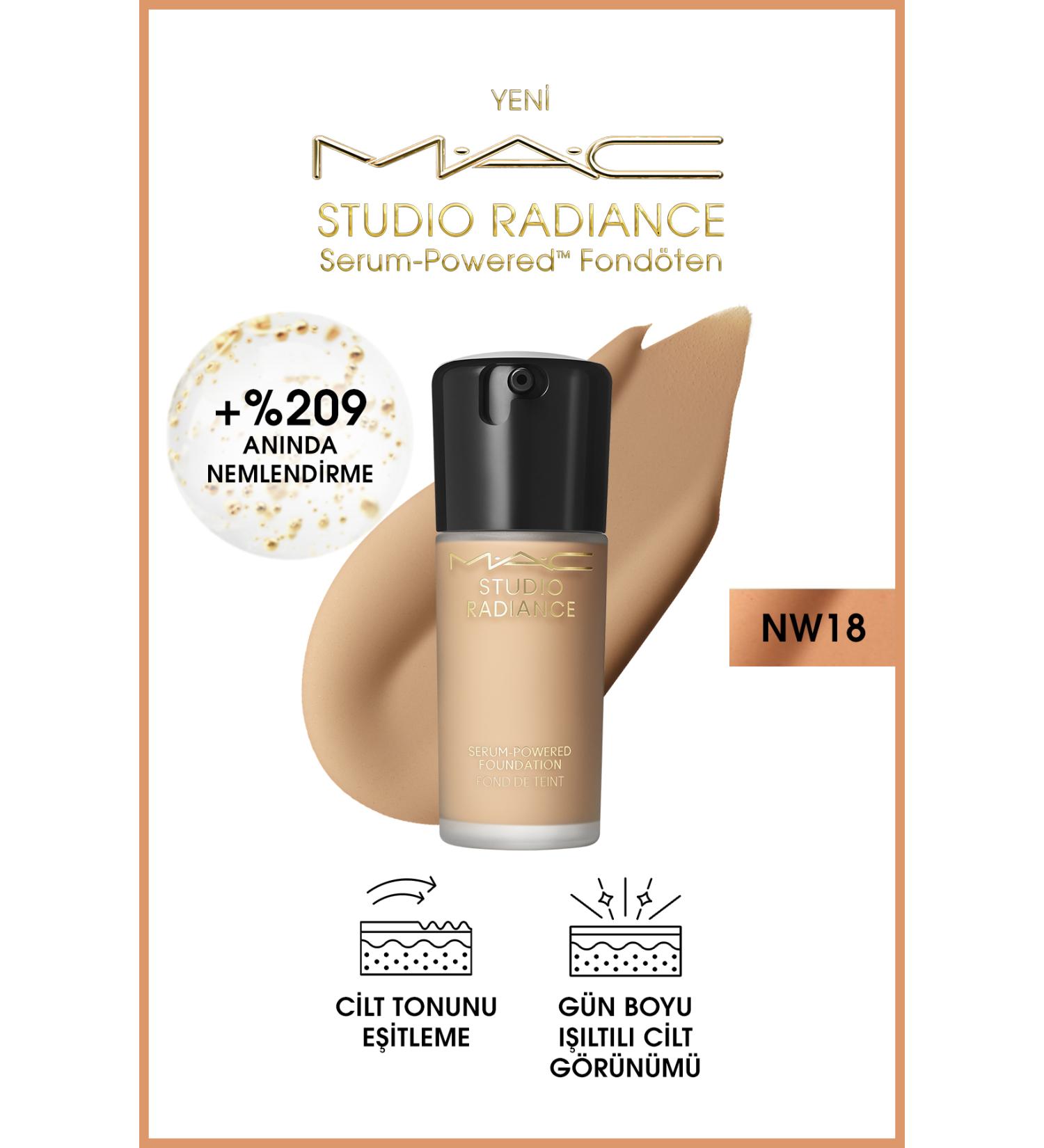Mac Studio Radiance Serum-powered Luminous Finish Skincare Foundation - Nw18 - 30ml - Buy Online on GoSupps.com