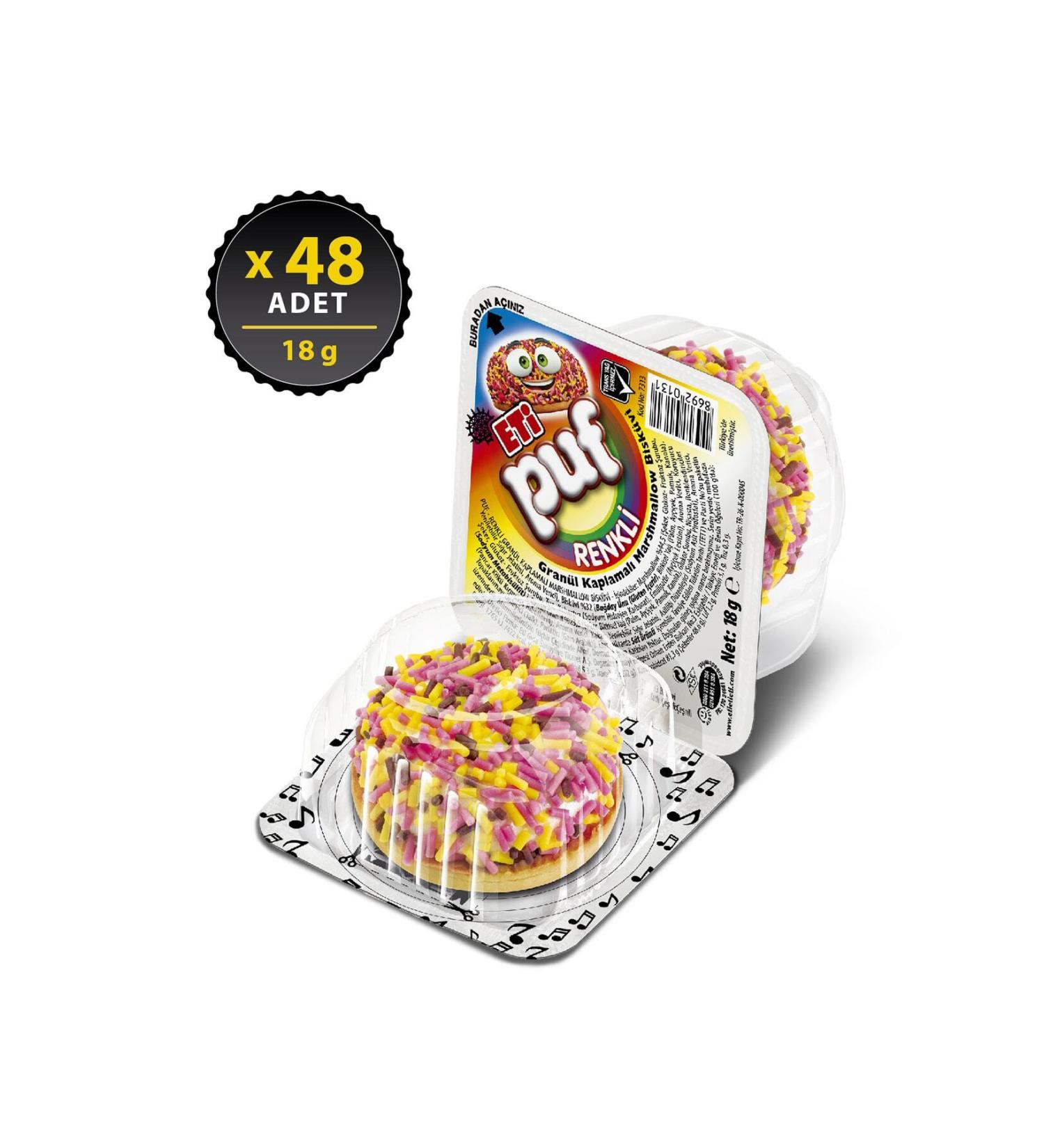 Eti Puf Colorful Biscuits 18 g x 48 Pieces - Buy Online on GoSupps.com