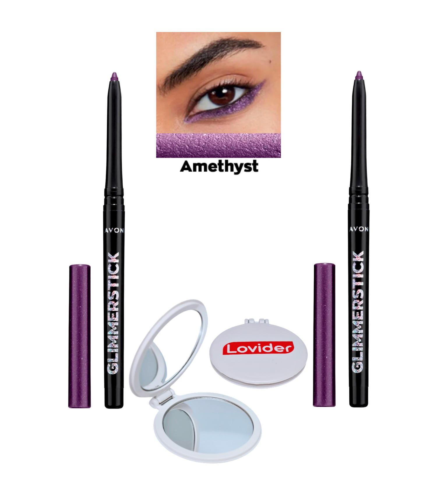 Avon Glimmerstick Lift Eyeliner Glitter - Amethyst 2 Pack + Lovider Pocket Mirror Gift - Buy Online on GoSupps.com