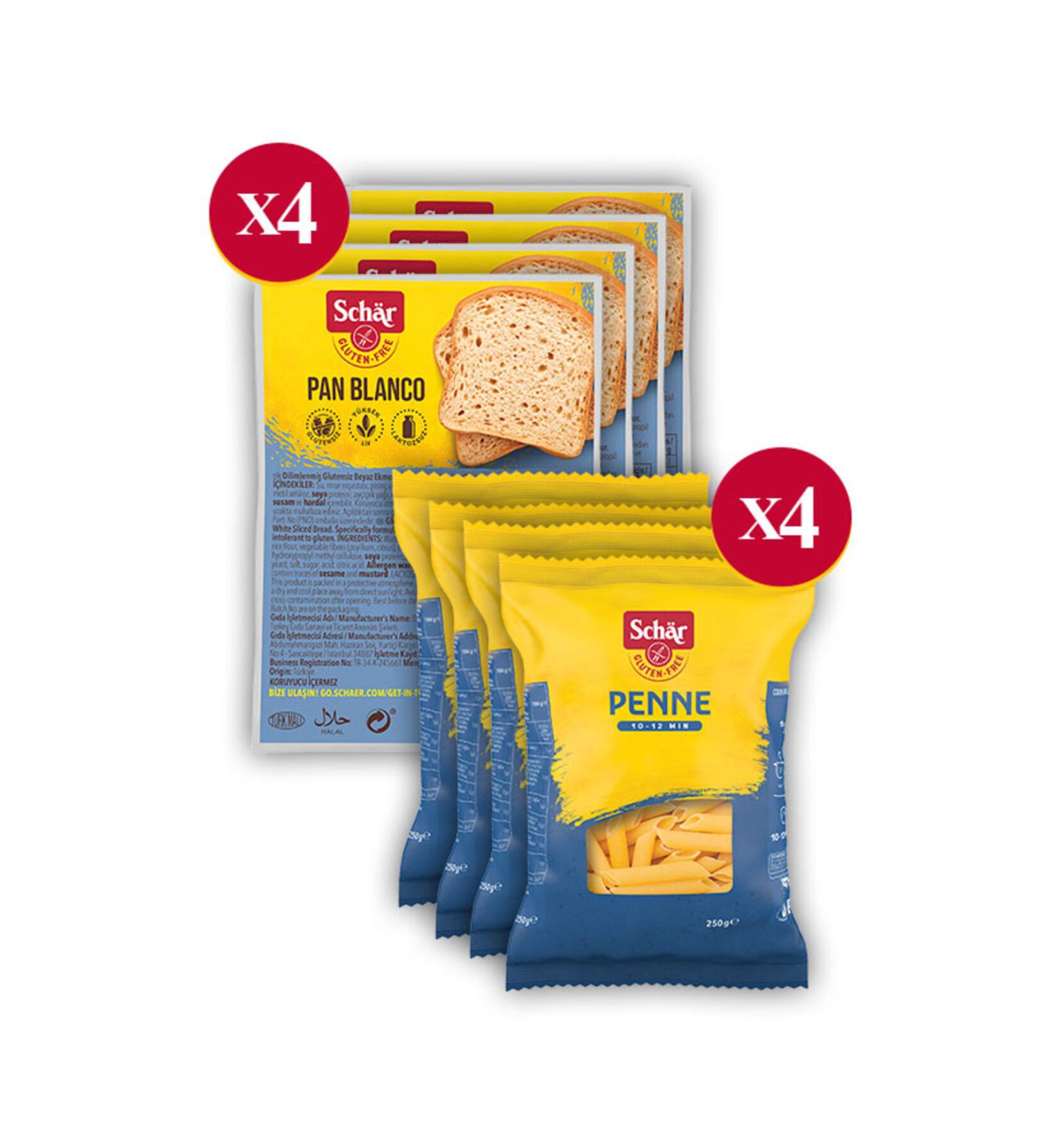Schar 4* PAN BLANCO & 4* PENNE PASTA PACK