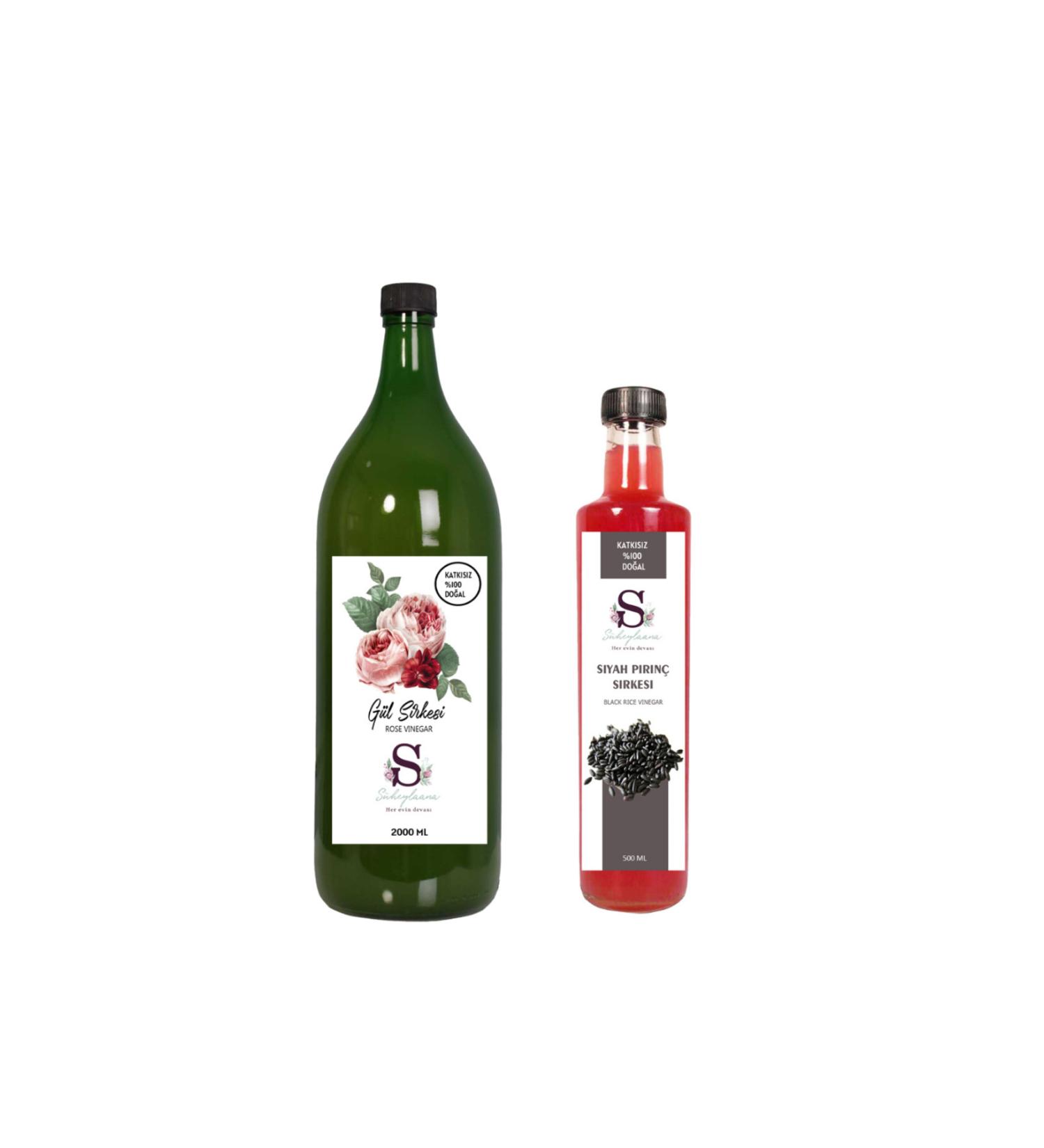 S heylaana Natural Rose Vinegar 2000 ml - Natural Black Rice Vinegar 500 ml