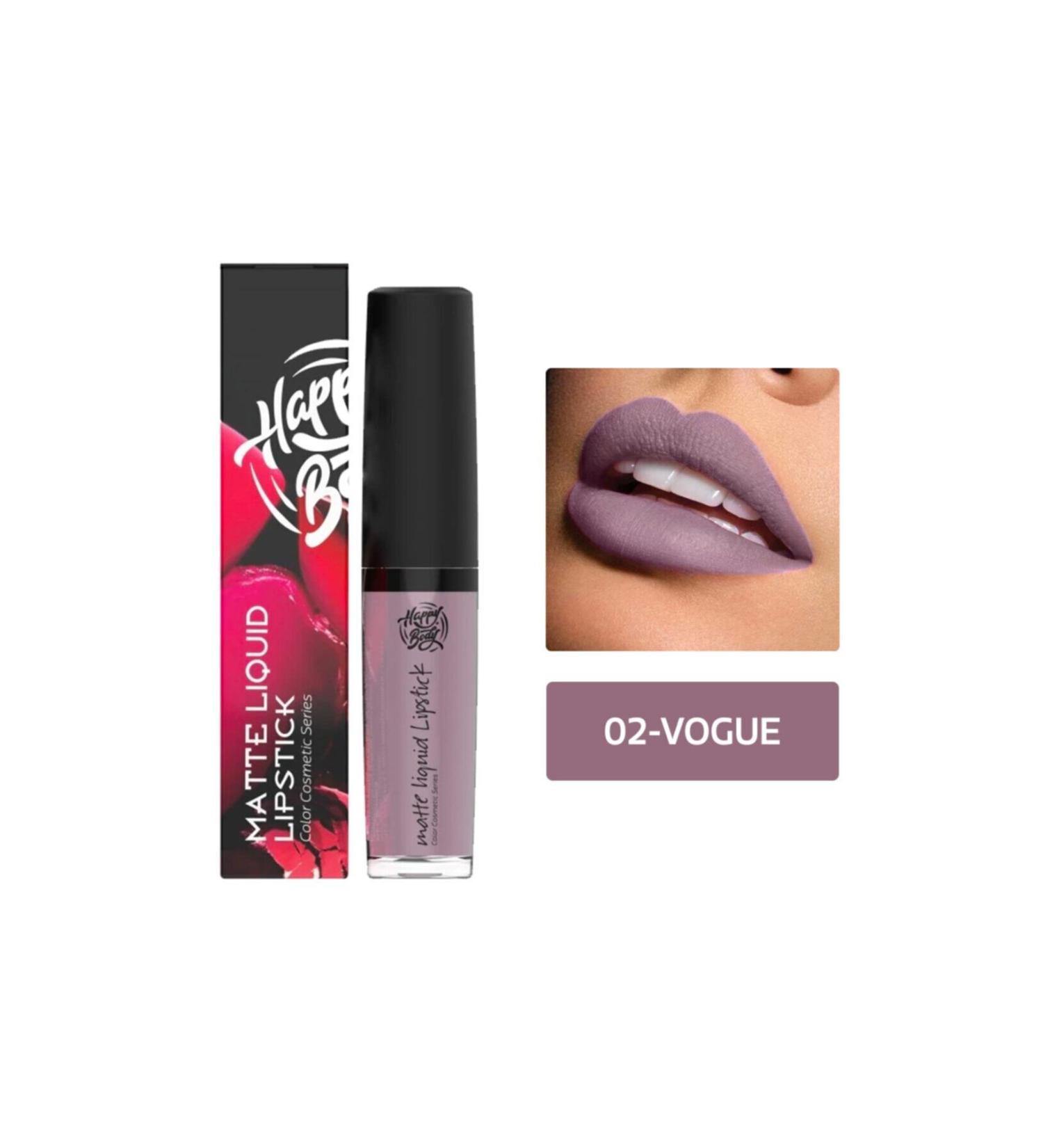Happy Body 02 Vogue Matte Permanent Light Purple Liquid Matte Lipstick - Buy Online on GoSupps.com
